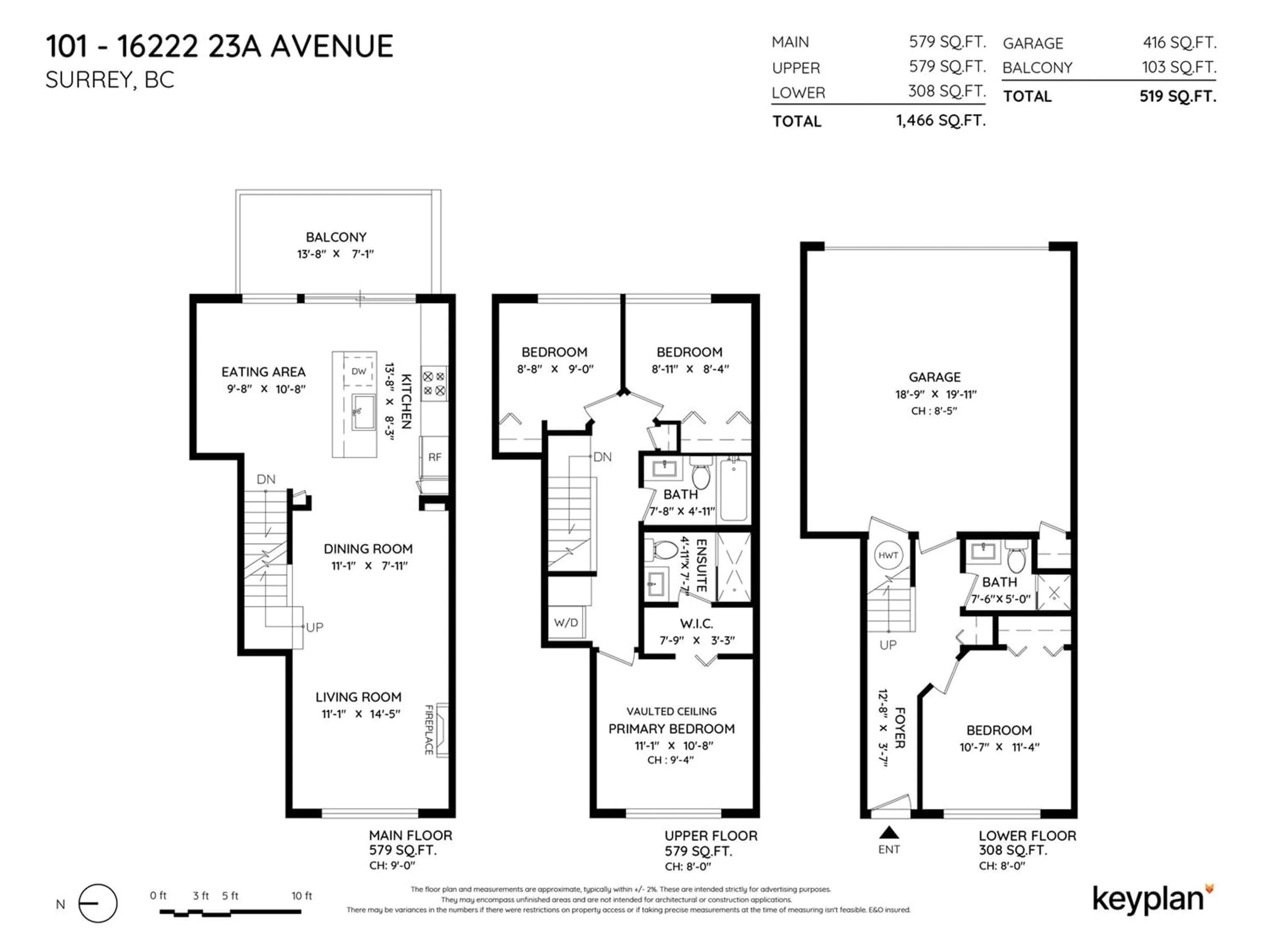 Floor plan for 101 16222 23A AVENUE, Surrey British Columbia V3Z6P4