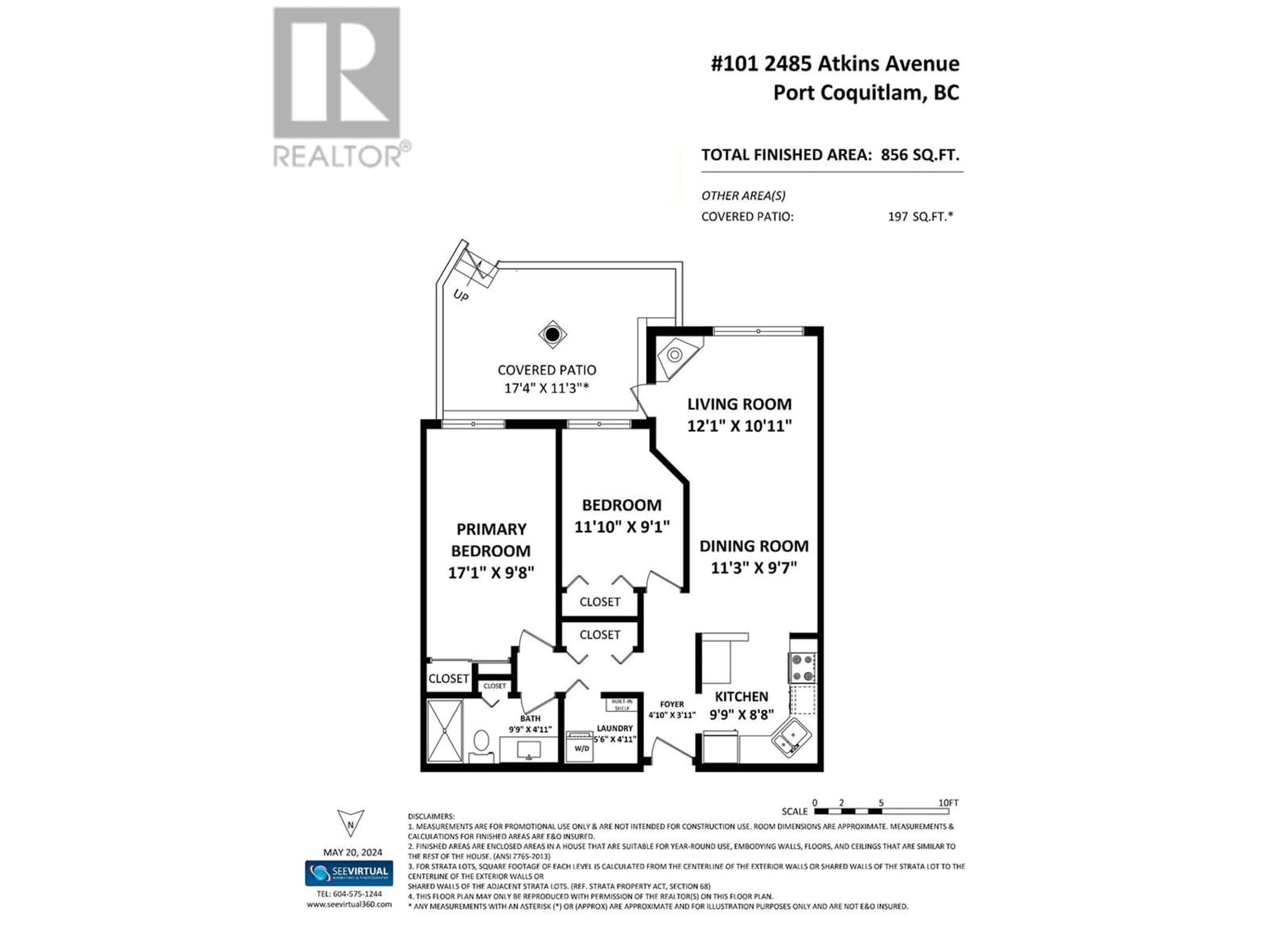 Floor plan for 101 2485 ATKINS AVENUE, Port Coquitlam British Columbia V3C1Z1