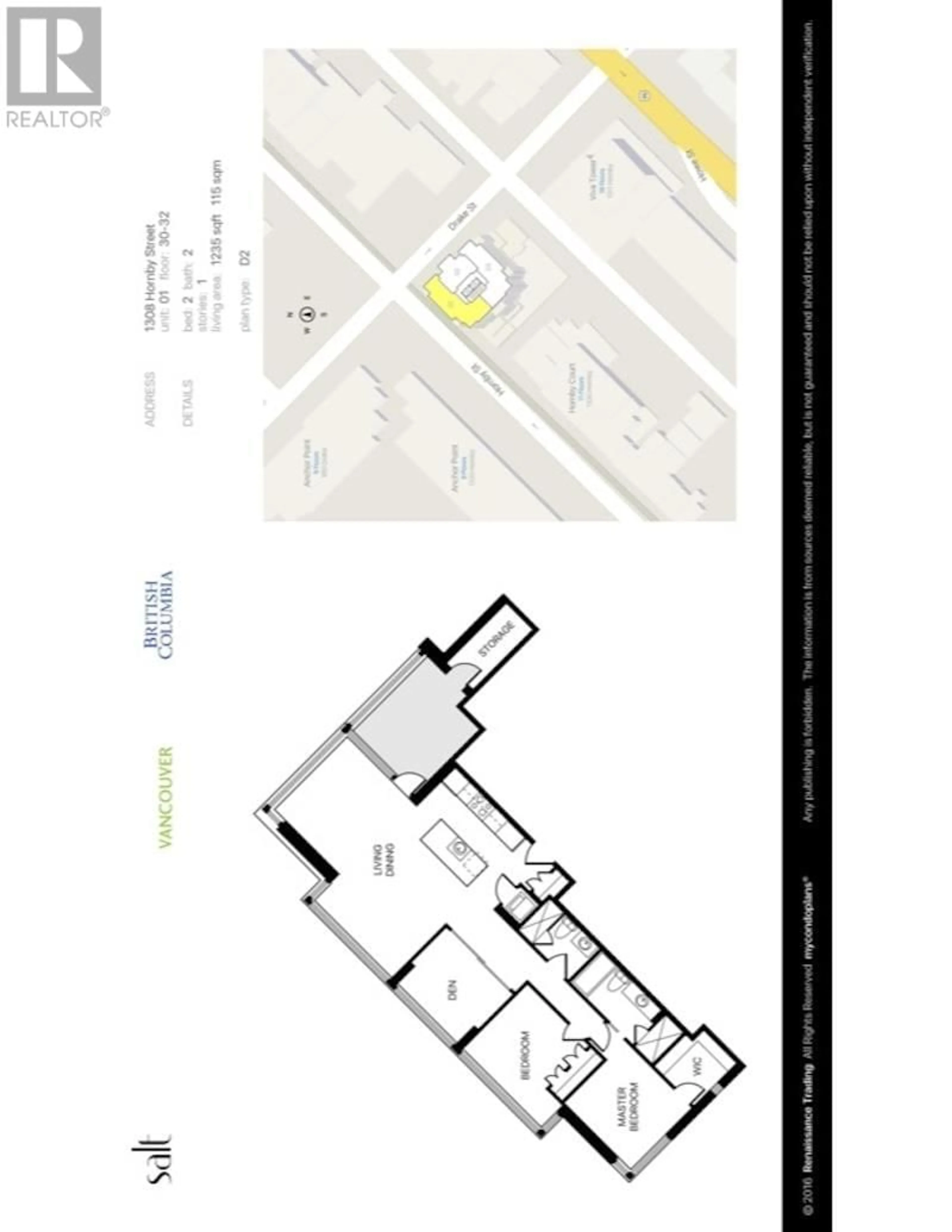 Floor plan for 3201 1308 HORNBY STREET, Vancouver British Columbia V6Z0C5