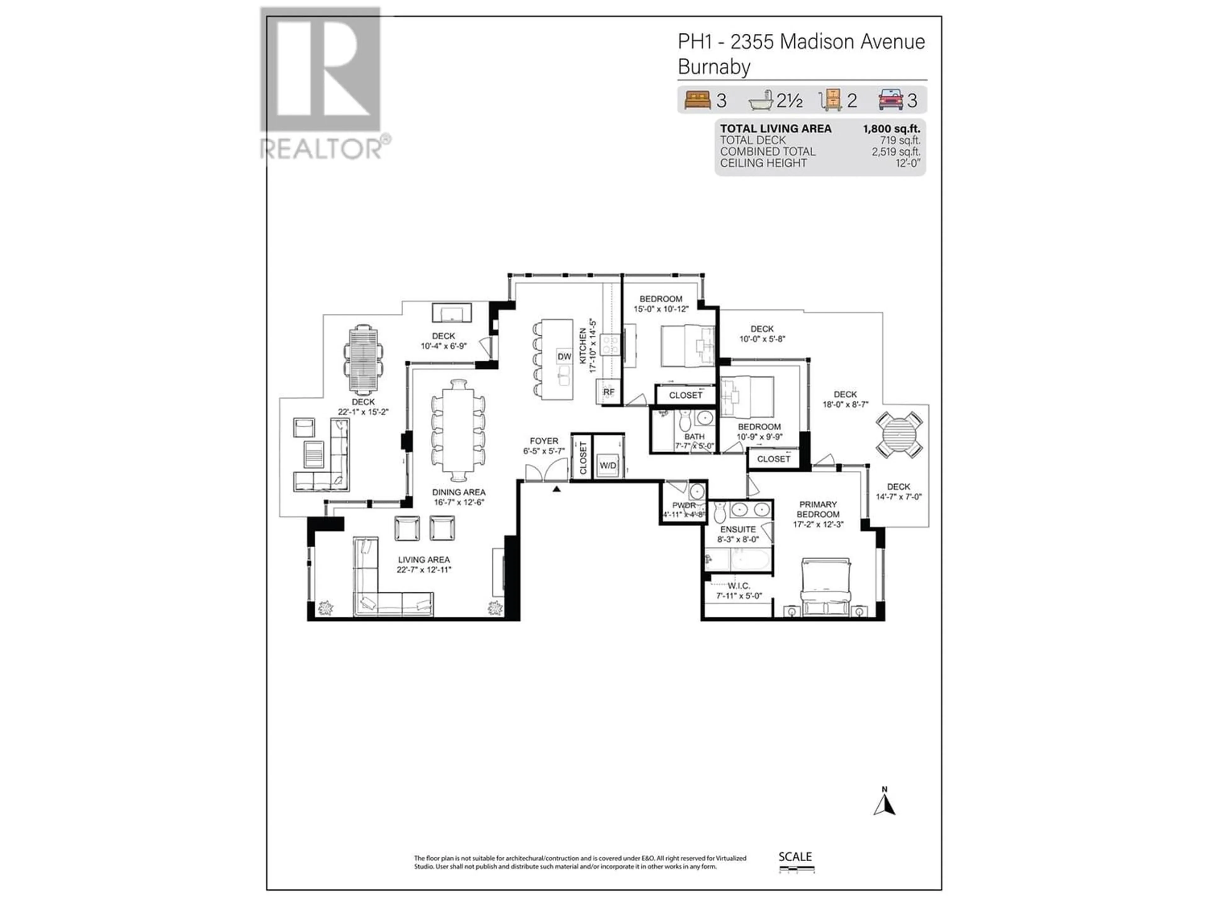 Floor plan for PH1 2355 MADISON AVENUE, Burnaby British Columbia V5C0B3