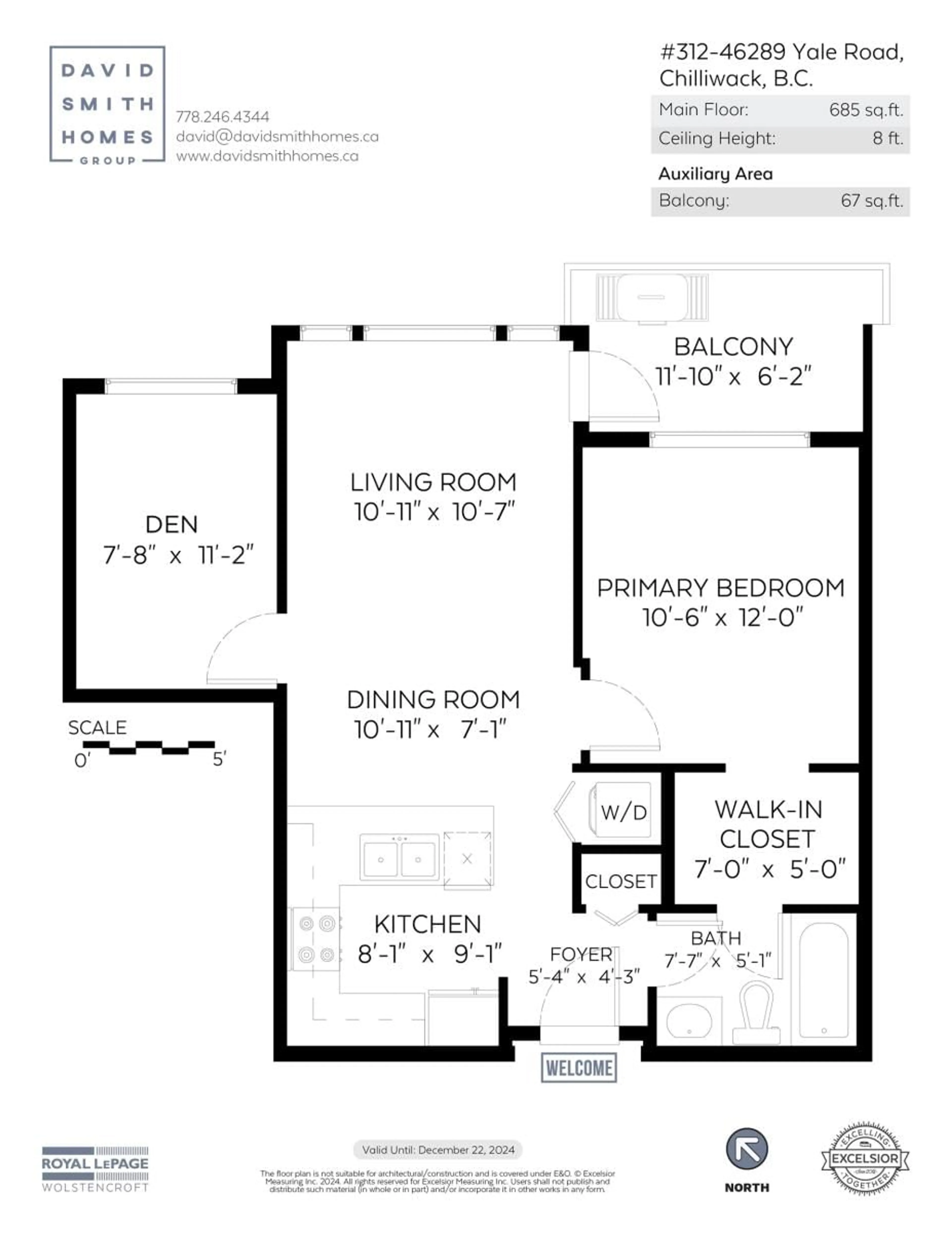 Floor plan for 312 46289 YALE ROAD, Chilliwack British Columbia V2P0B9