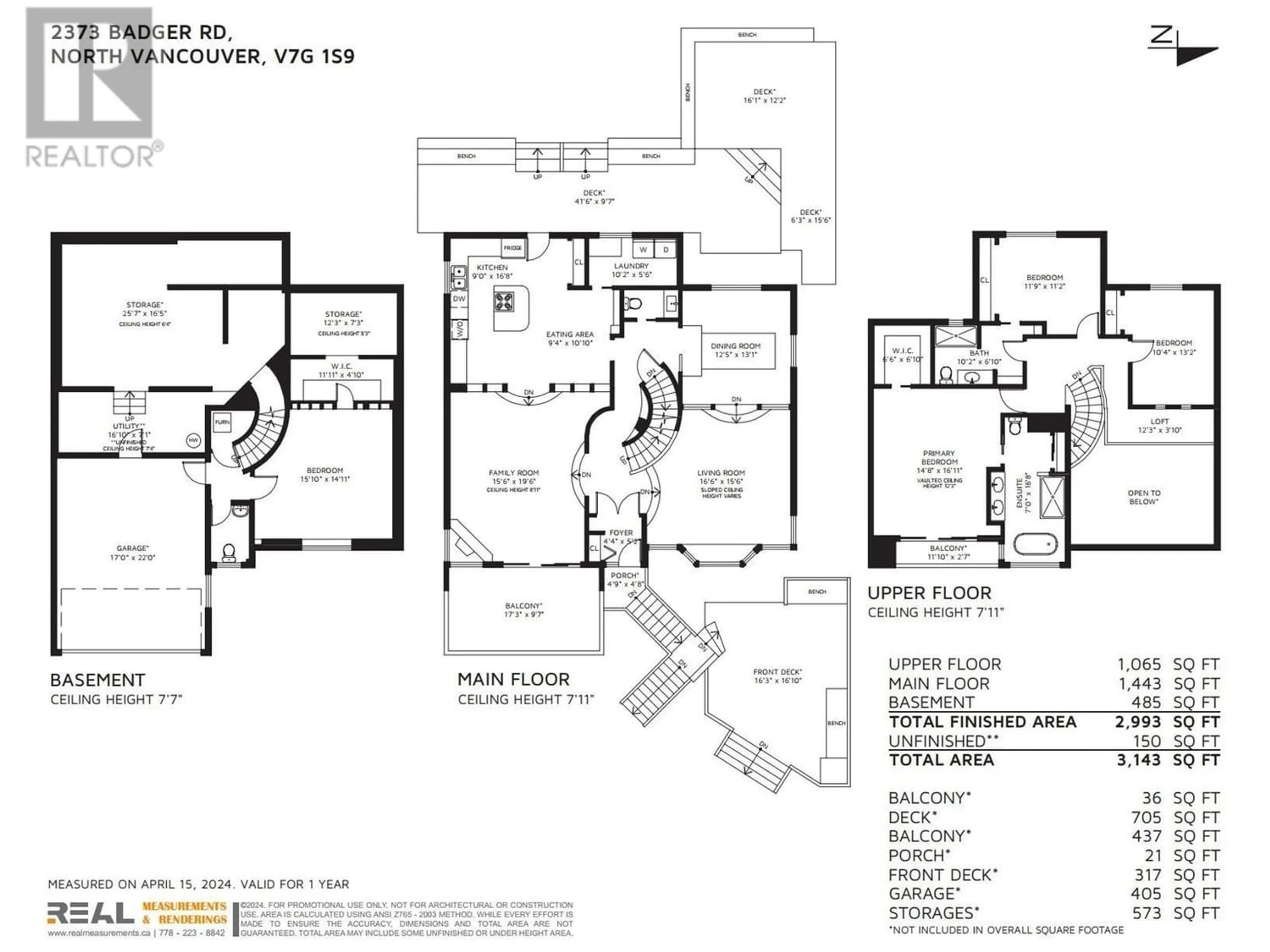 Floor plan for 2373 BADGER ROAD, North Vancouver British Columbia V7G1S9