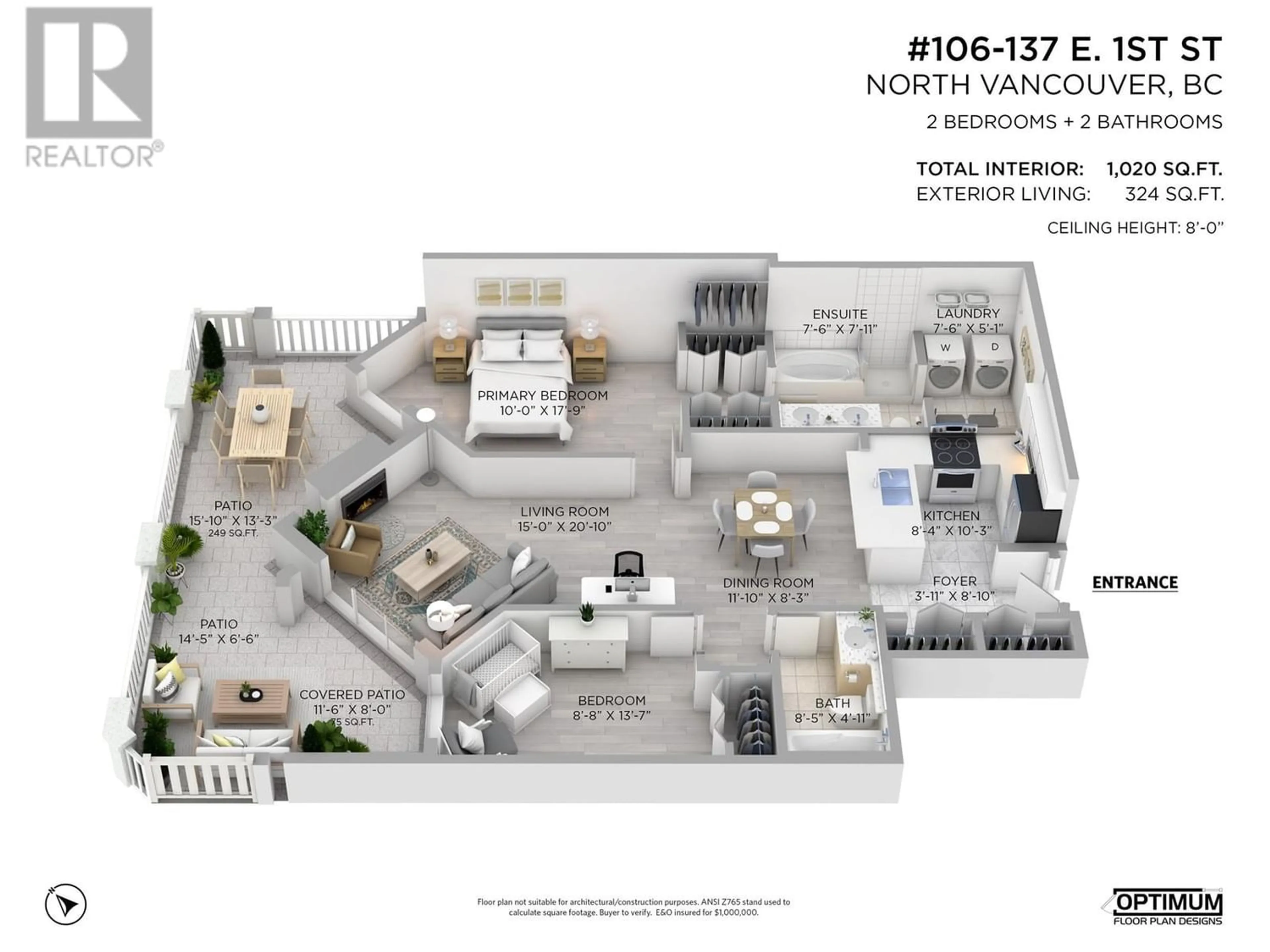 Floor plan for 106 137 E 1ST STREET, North Vancouver British Columbia V7L1B2