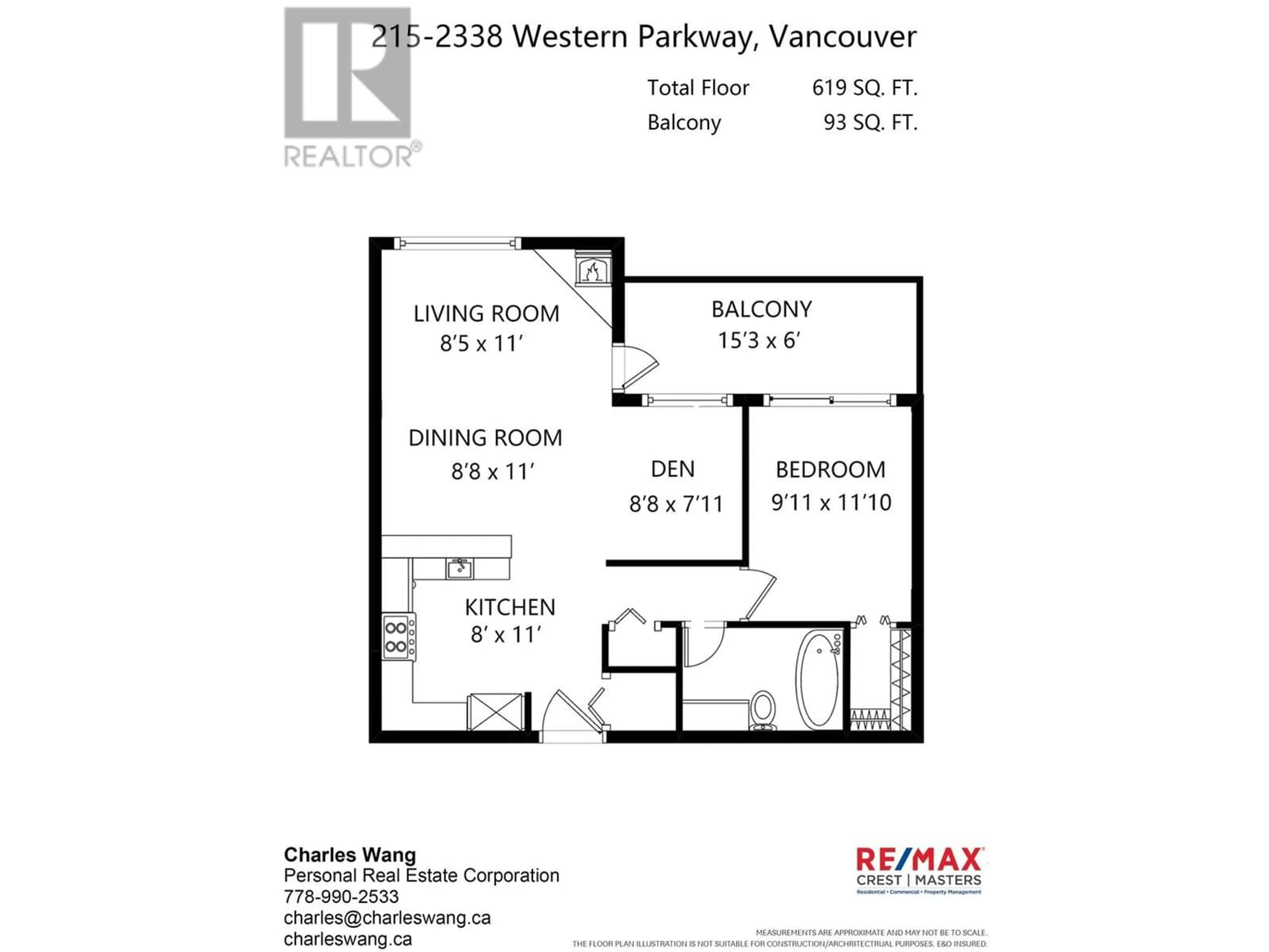 Floor plan for 215 2338 WESTERN PARKWAY, Vancouver British Columbia V6T2H7