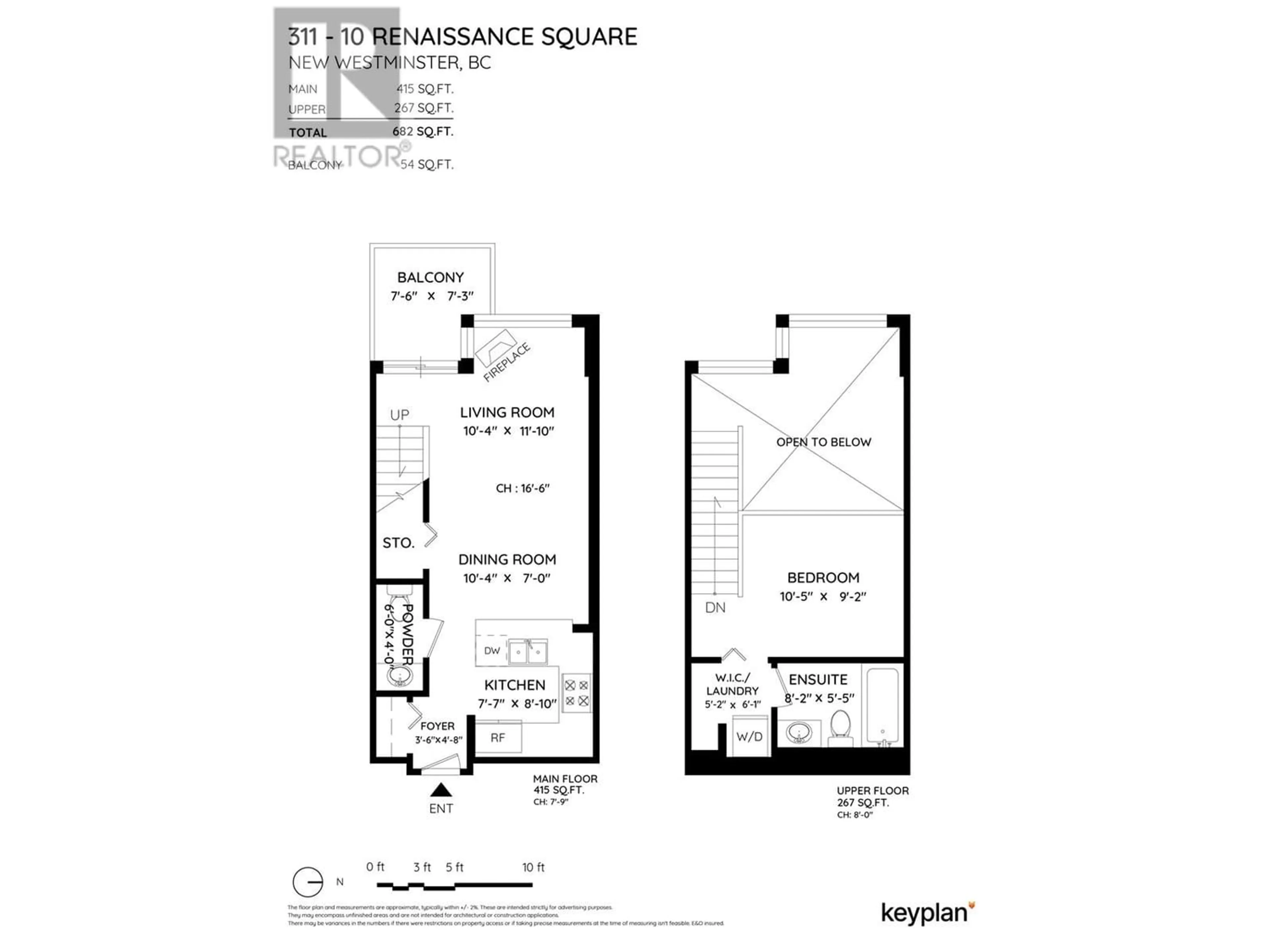 Floor plan for 311 10 RENAISSANCE SQUARE, New Westminster British Columbia V3M7B1