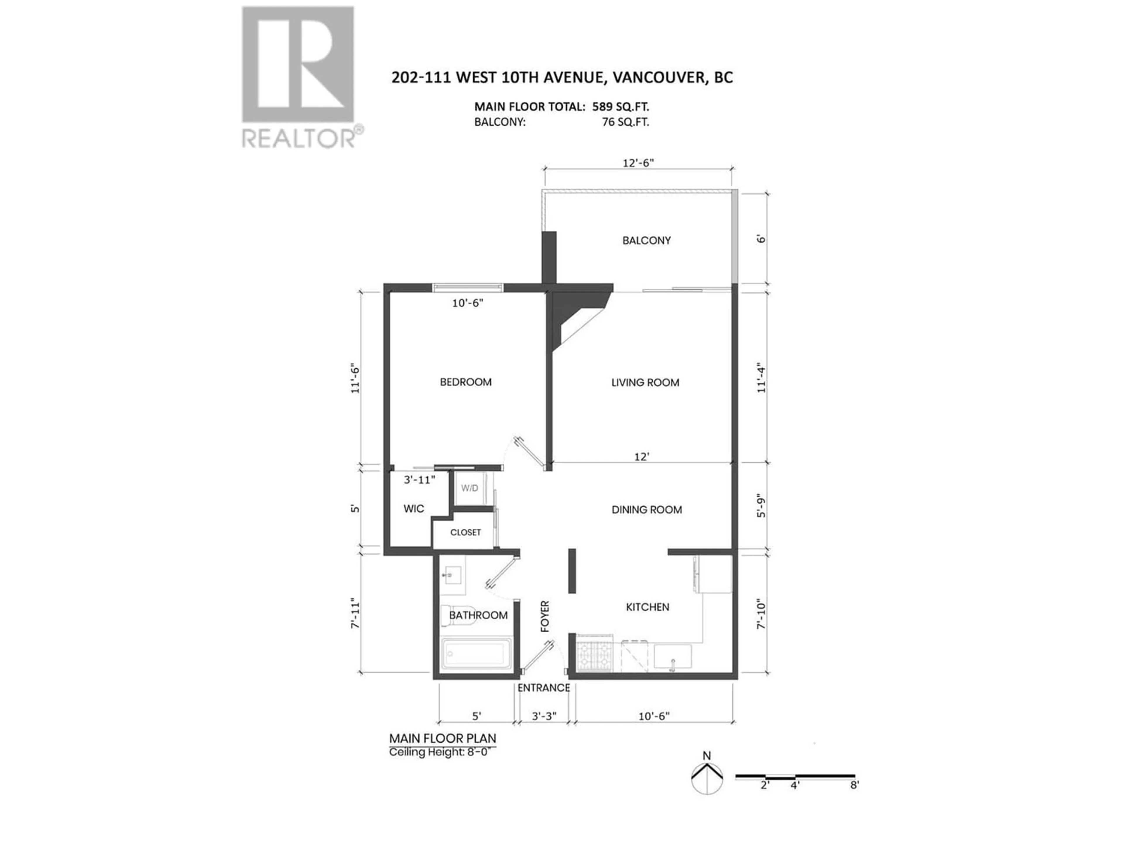 Floor plan for 202 111 W 10TH AVENUE, Vancouver British Columbia V5Y1R7