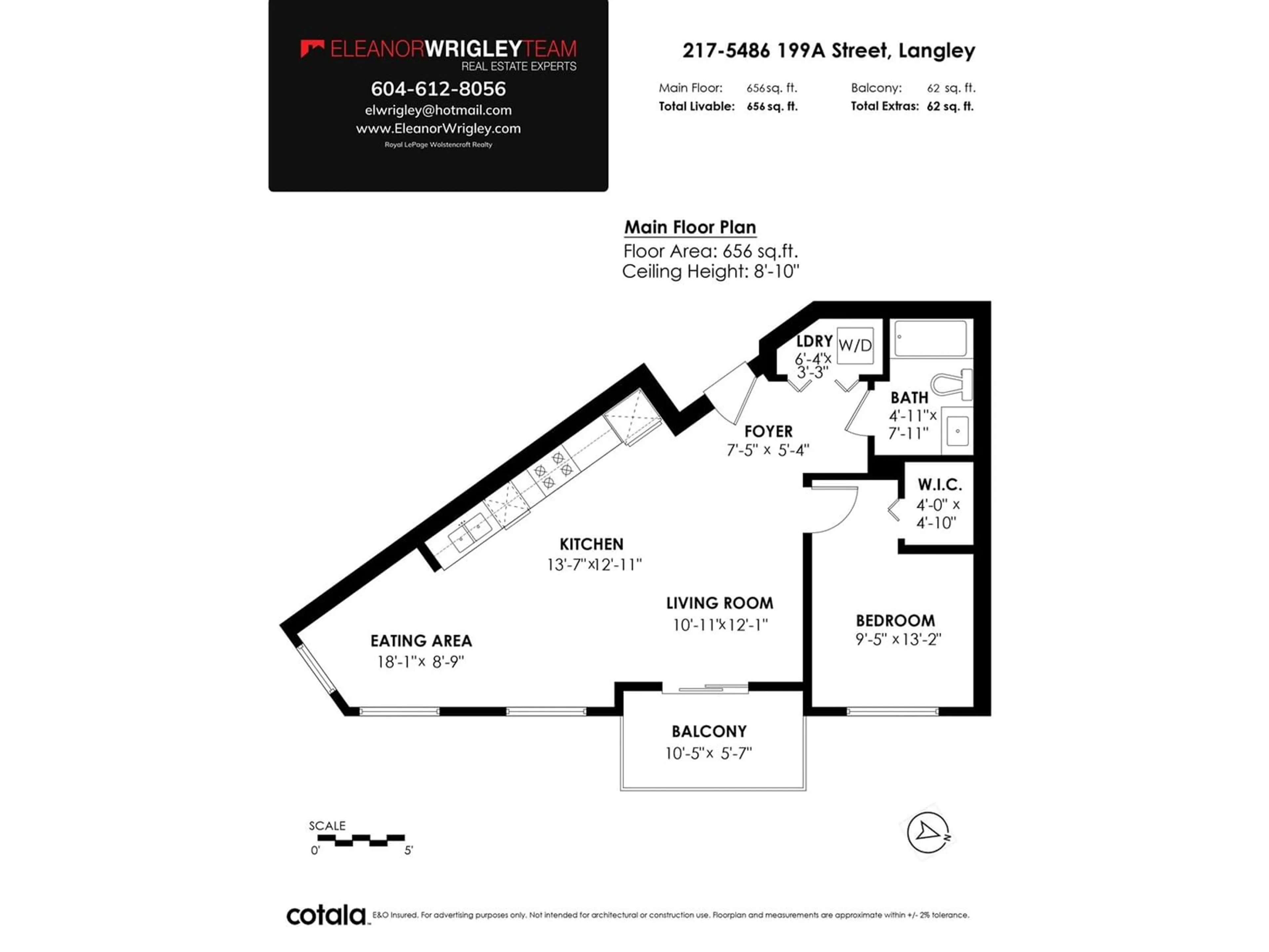 Floor plan for 217 5486 199A STREET, Langley British Columbia V3A0N6