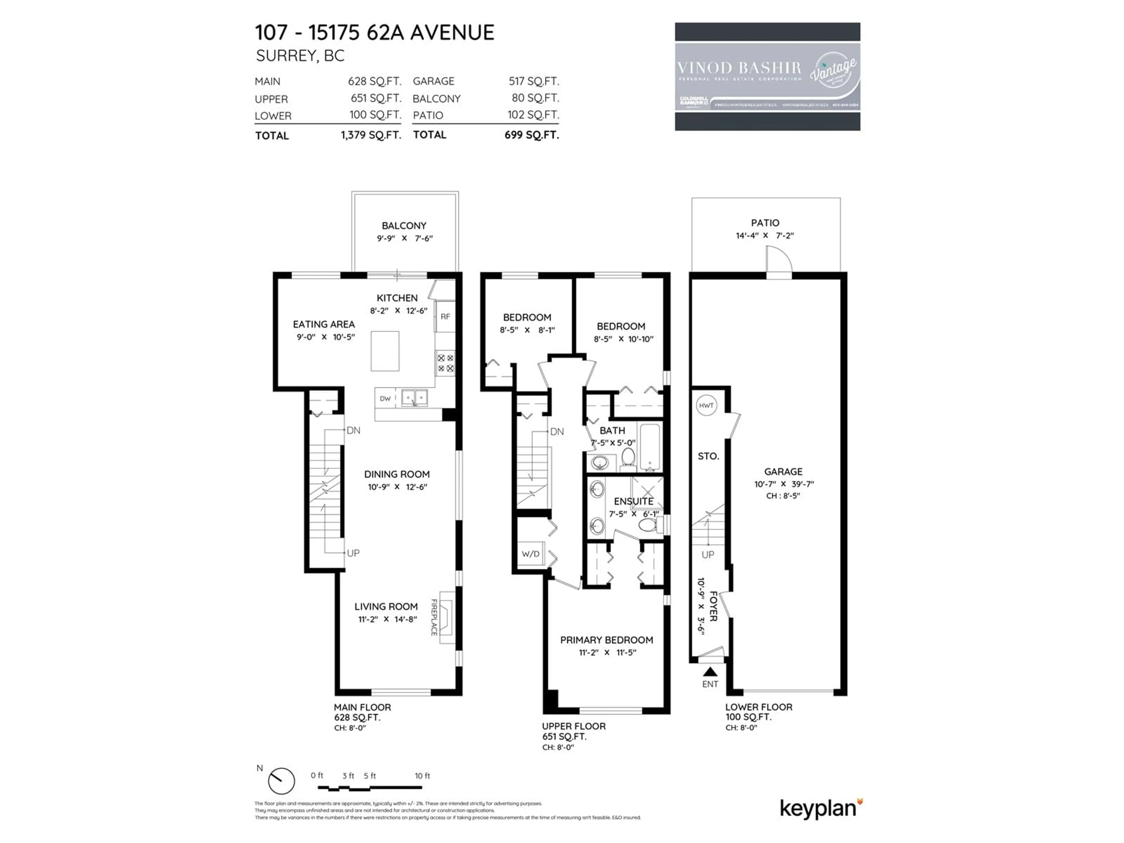 Floor plan for 107 15175 62A AVENUE, Surrey British Columbia V3S1X1