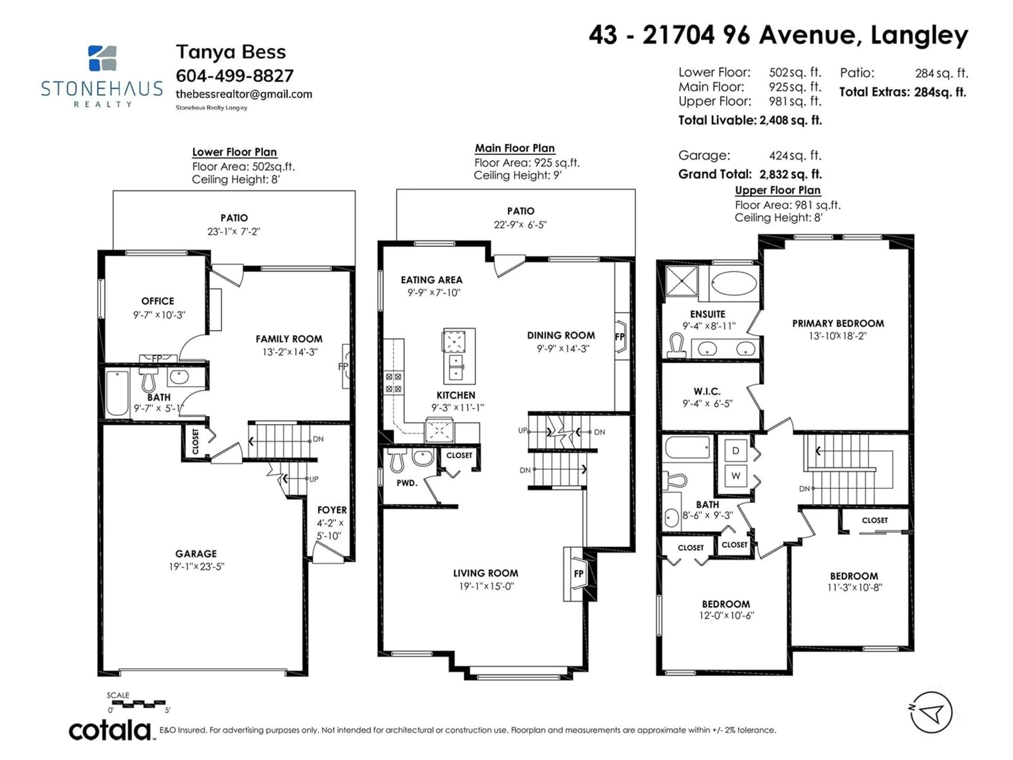 Floor plan for 43 21704 96TH AVENUE, Langley British Columbia V1M0A8