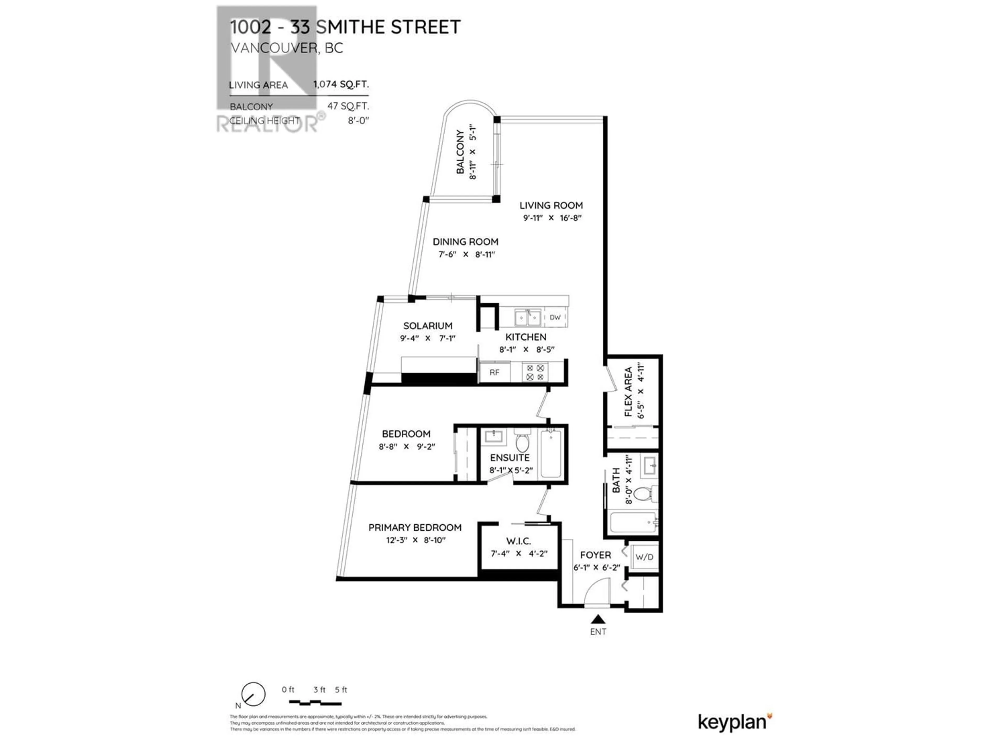 Floor plan for 1002 33 SMITHE STREET, Vancouver British Columbia V6B0B5