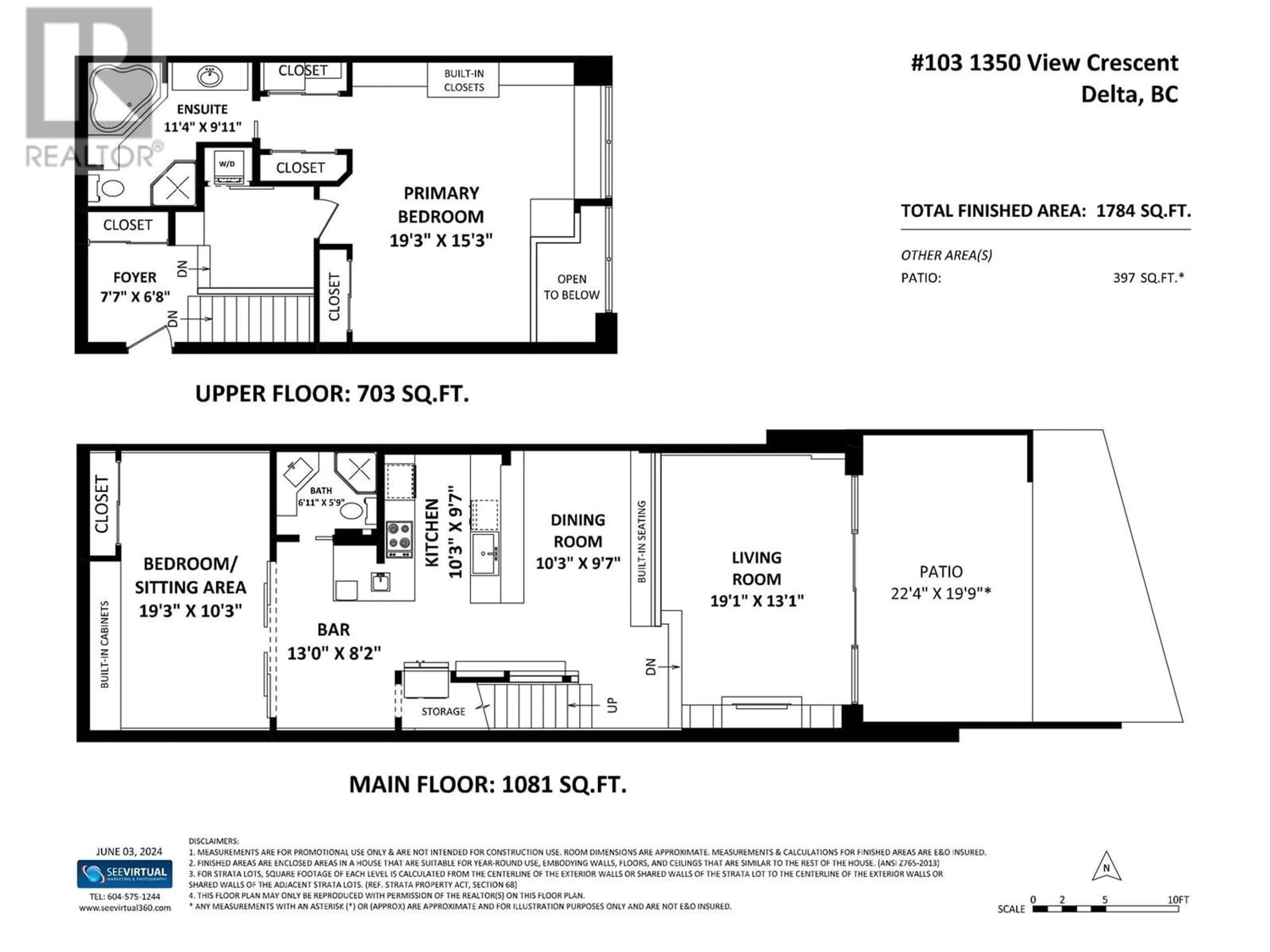 Floor plan for 103 1350 VIEW CRESCENT, Delta British Columbia V4L2K3