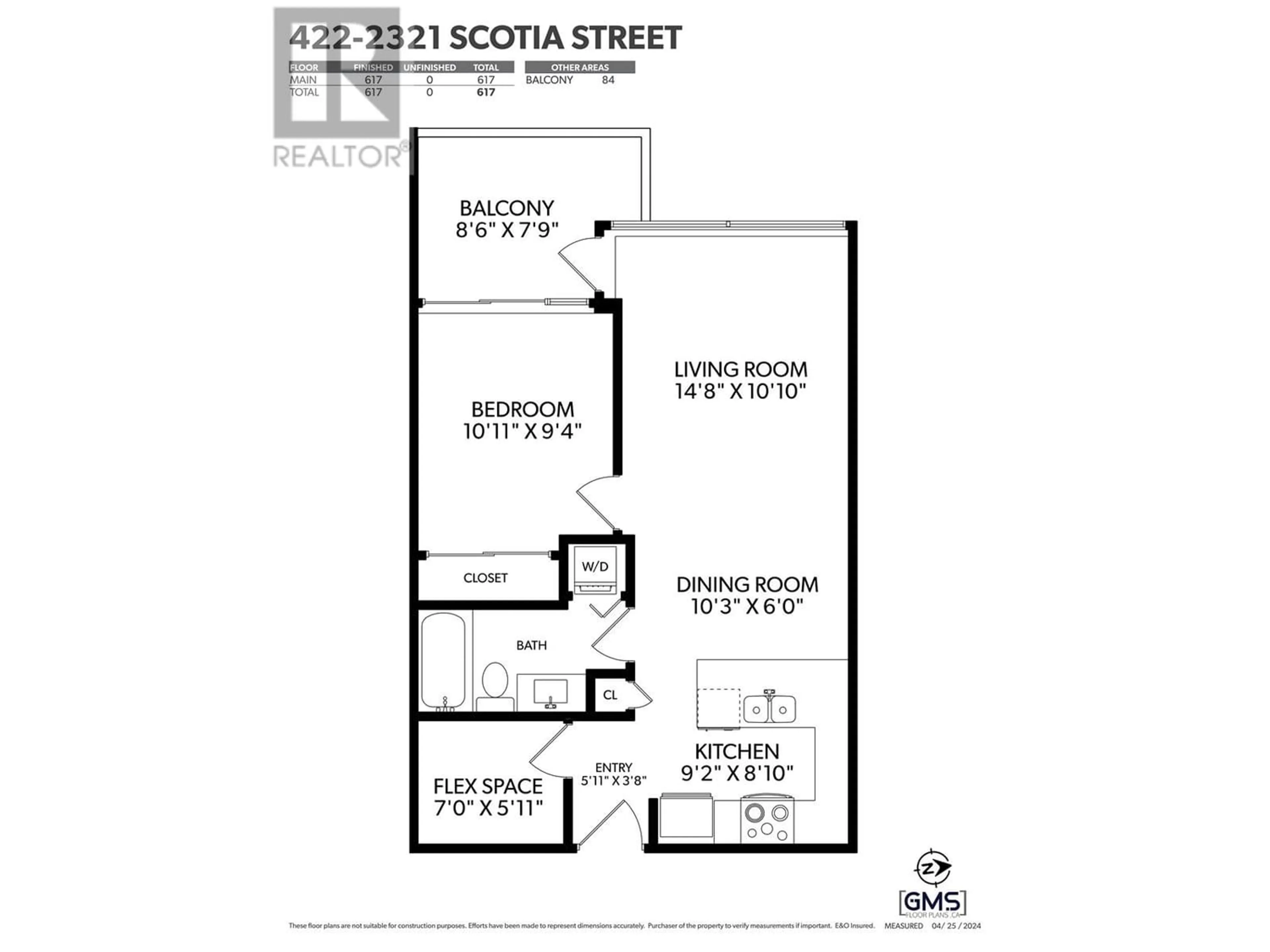 Floor plan for 422 2321 SCOTIA STREET, Vancouver British Columbia V5T0A8
