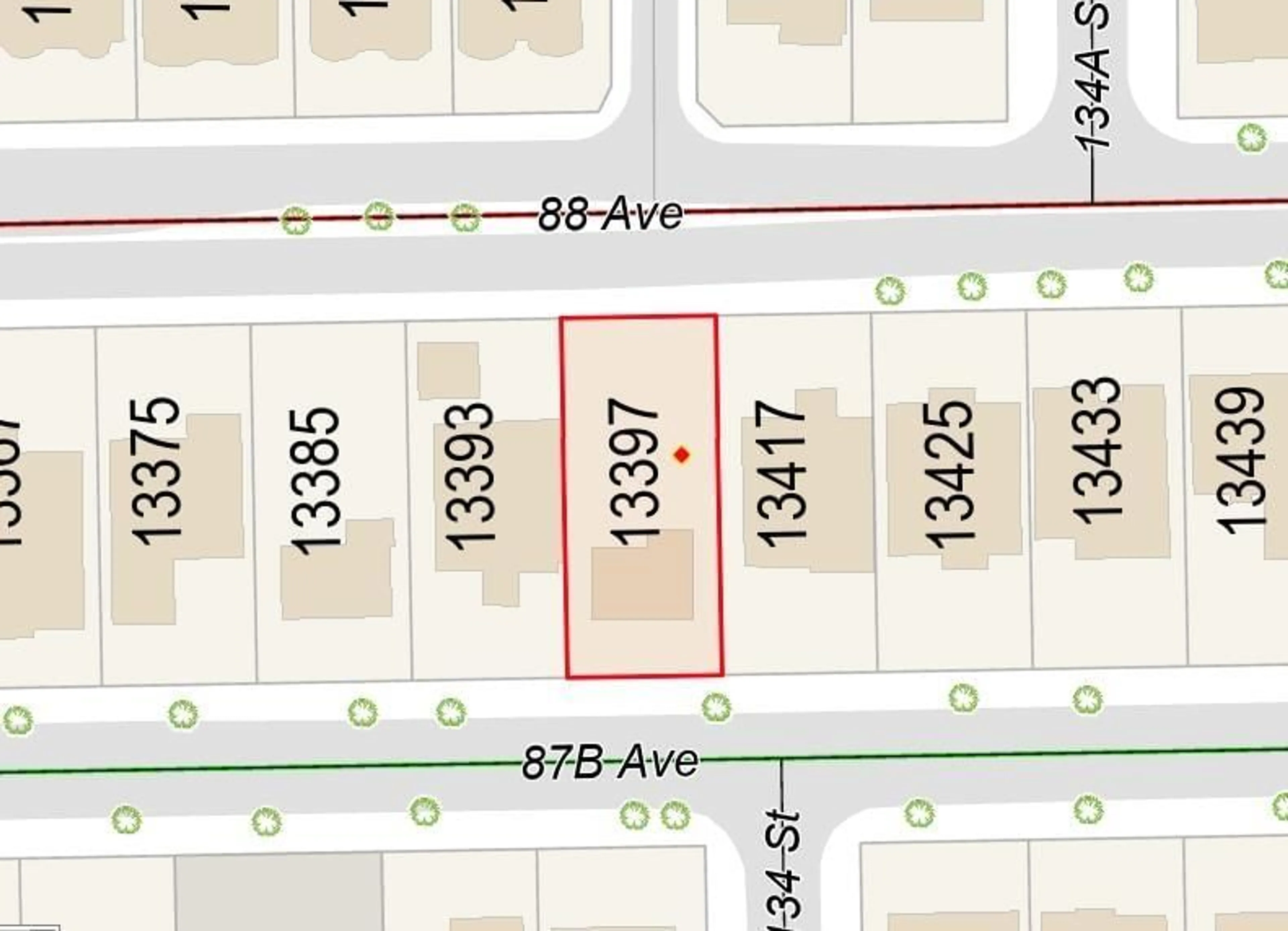 Picture of a map for 13397 87B, Surrey British Columbia V3W6G7