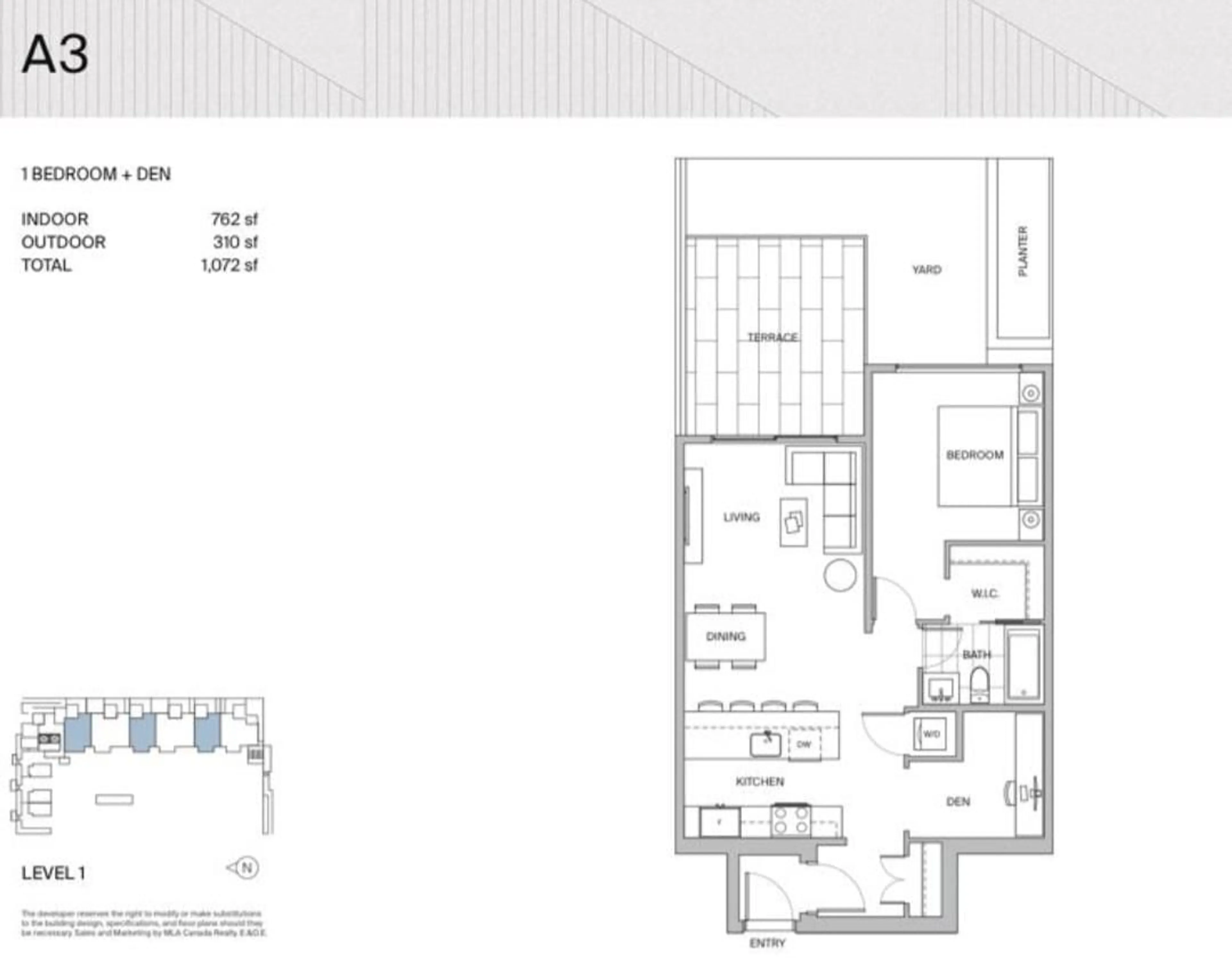 Floor plan for 101 32838 LANDEAU PLACE, Abbotsford British Columbia V2S0M6