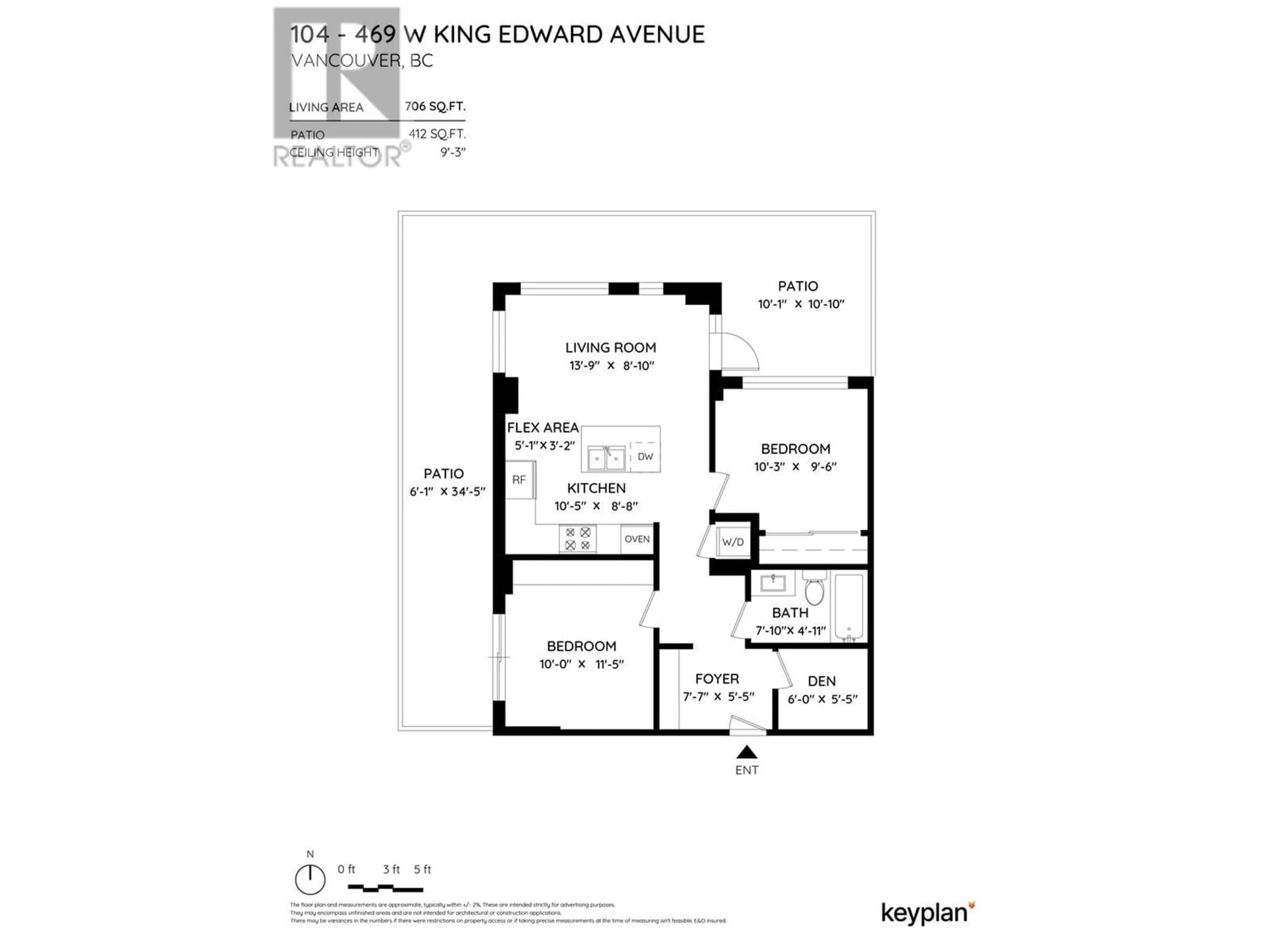 Floor plan for 104 469 W KING EDWARD AVENUE, Vancouver British Columbia V5Y2J3