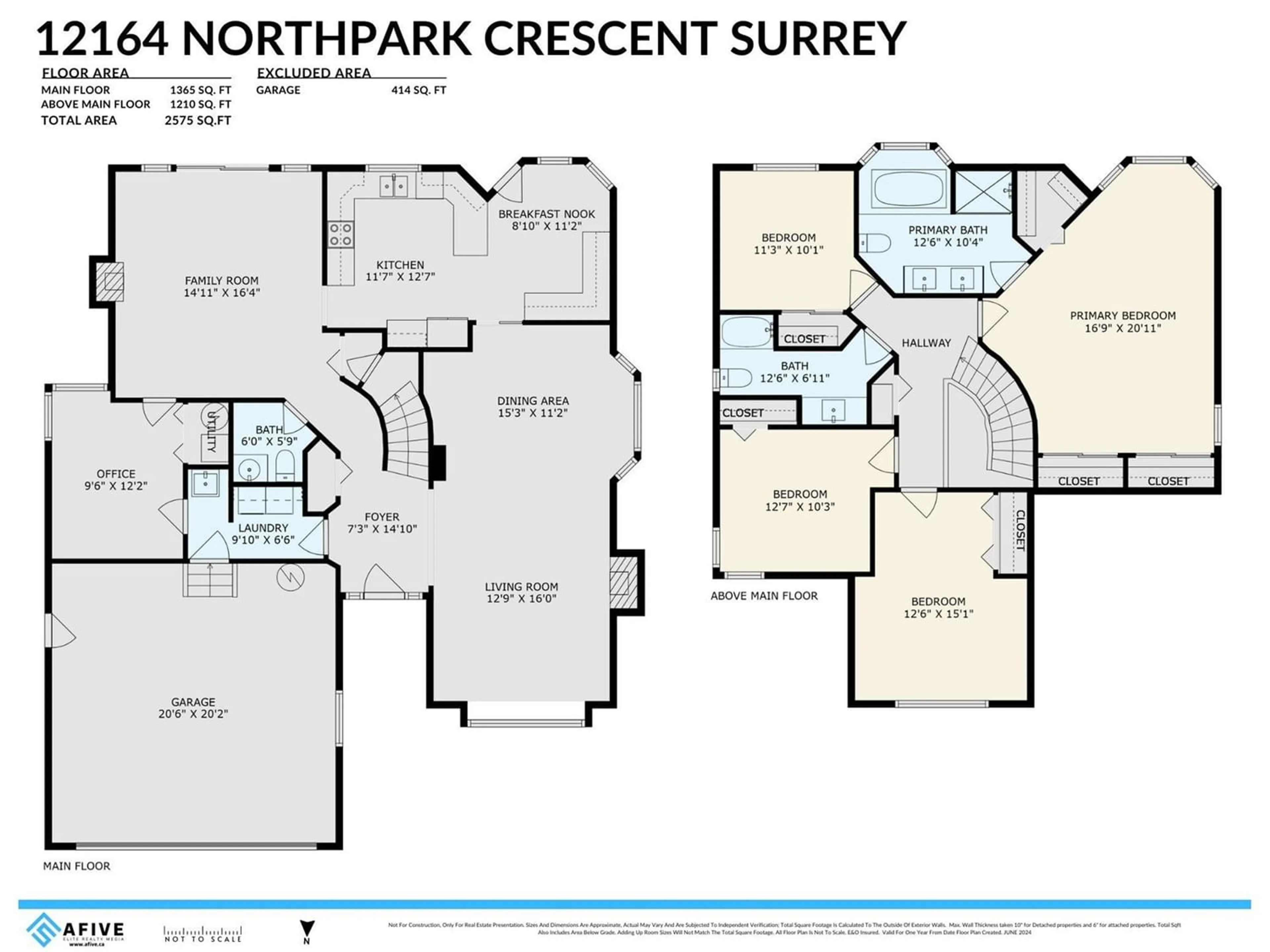 Floor plan for 12164 NORTHPARK CRESCENT, Surrey British Columbia V3X2B2