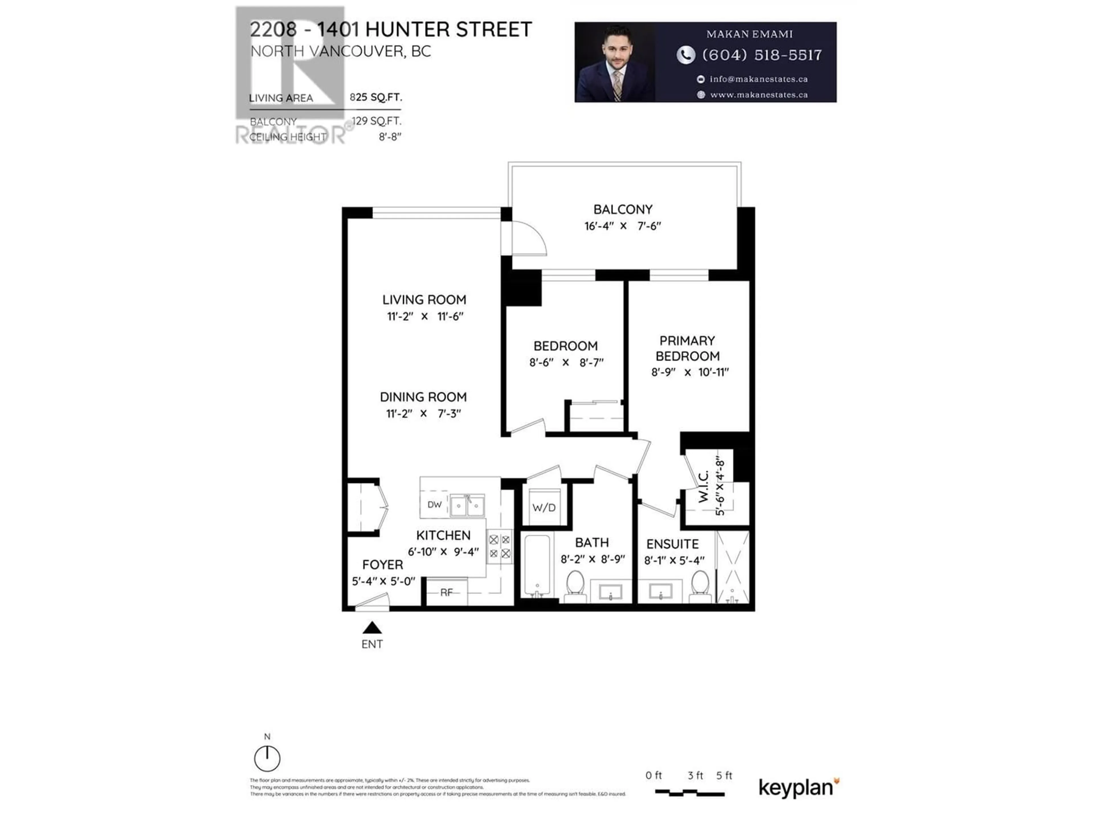 Floor plan for 2208 1401 HUNTER STREET, North Vancouver British Columbia V7J0E2