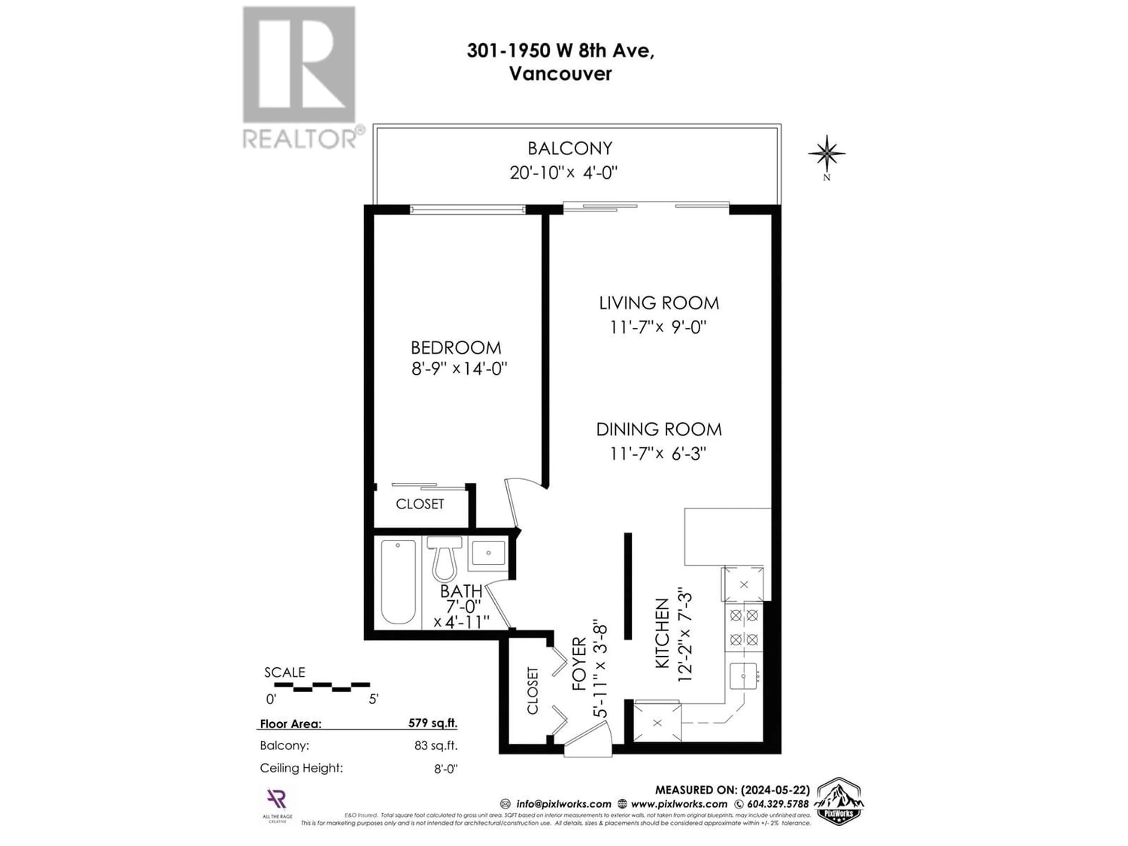 Floor plan for 301 1950 W 8TH AVENUE, Vancouver British Columbia V6J1W3