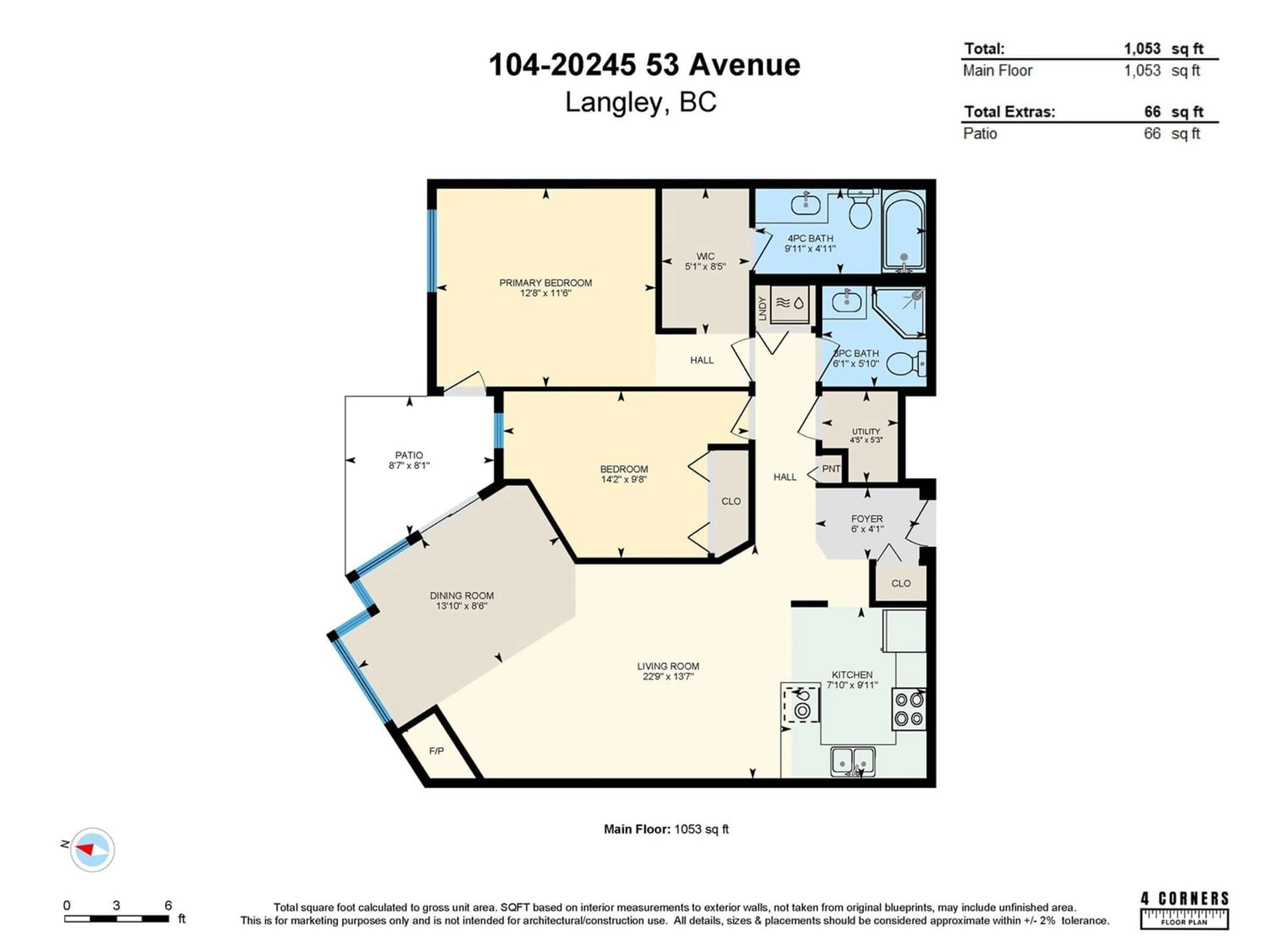 Floor plan for 104 20245 53 AVENUE, Langley British Columbia V3A3V2