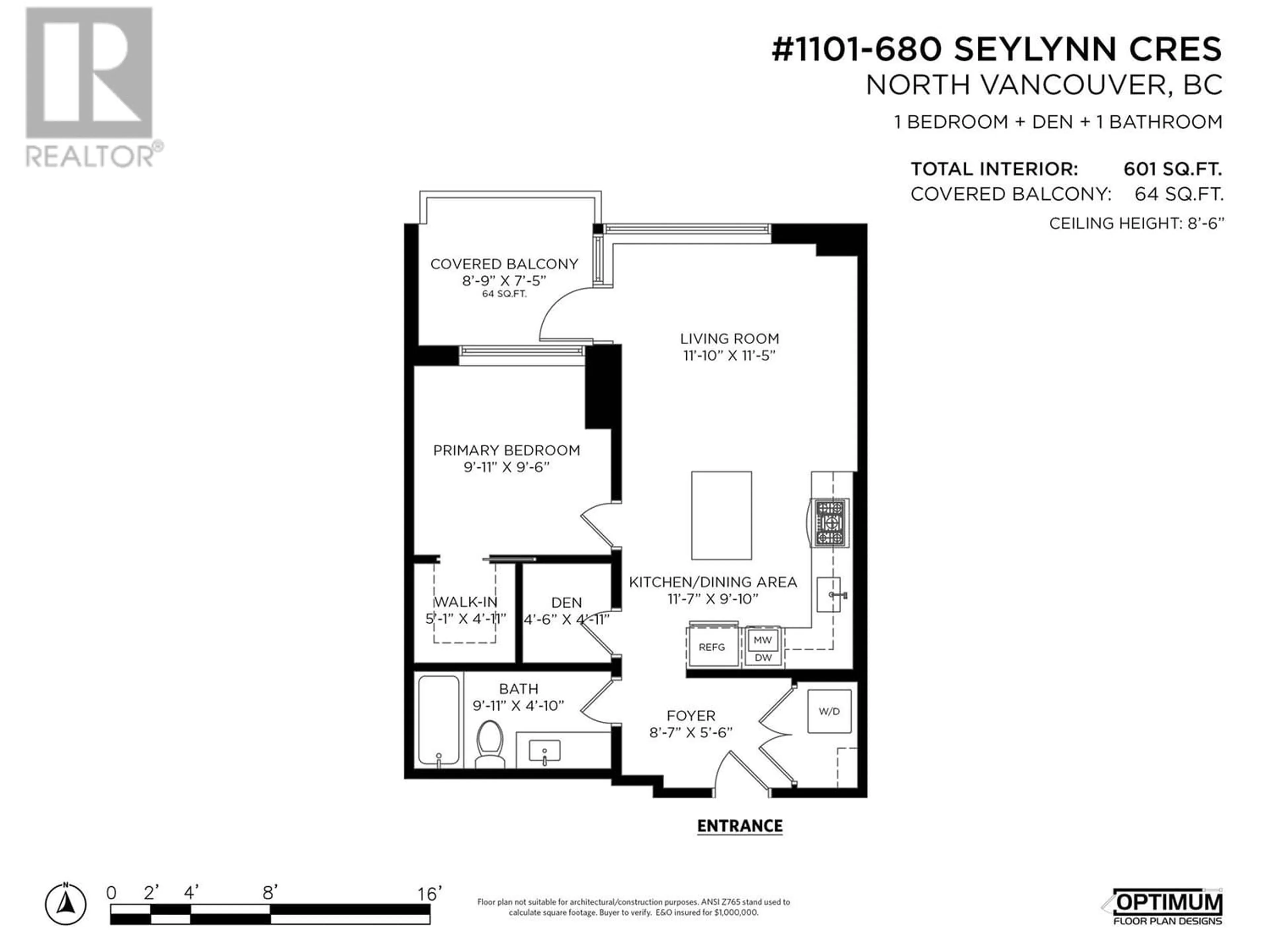 Floor plan for 1101 680 SEYLYNN CRESCENT, North Vancouver British Columbia V7J0B5