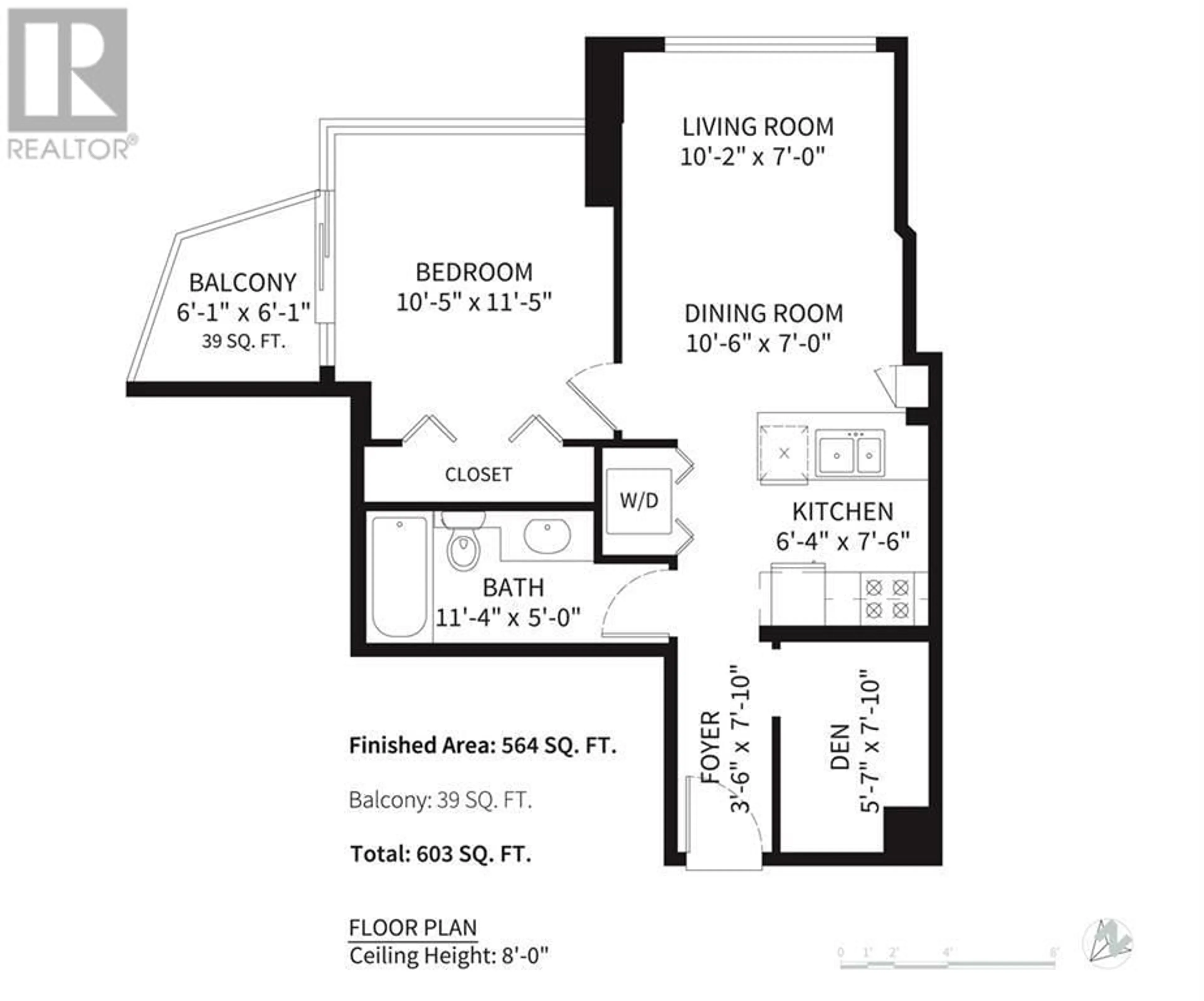 Floor plan for 1104 1189 HOWE STREET, Vancouver British Columbia V6Z2X4