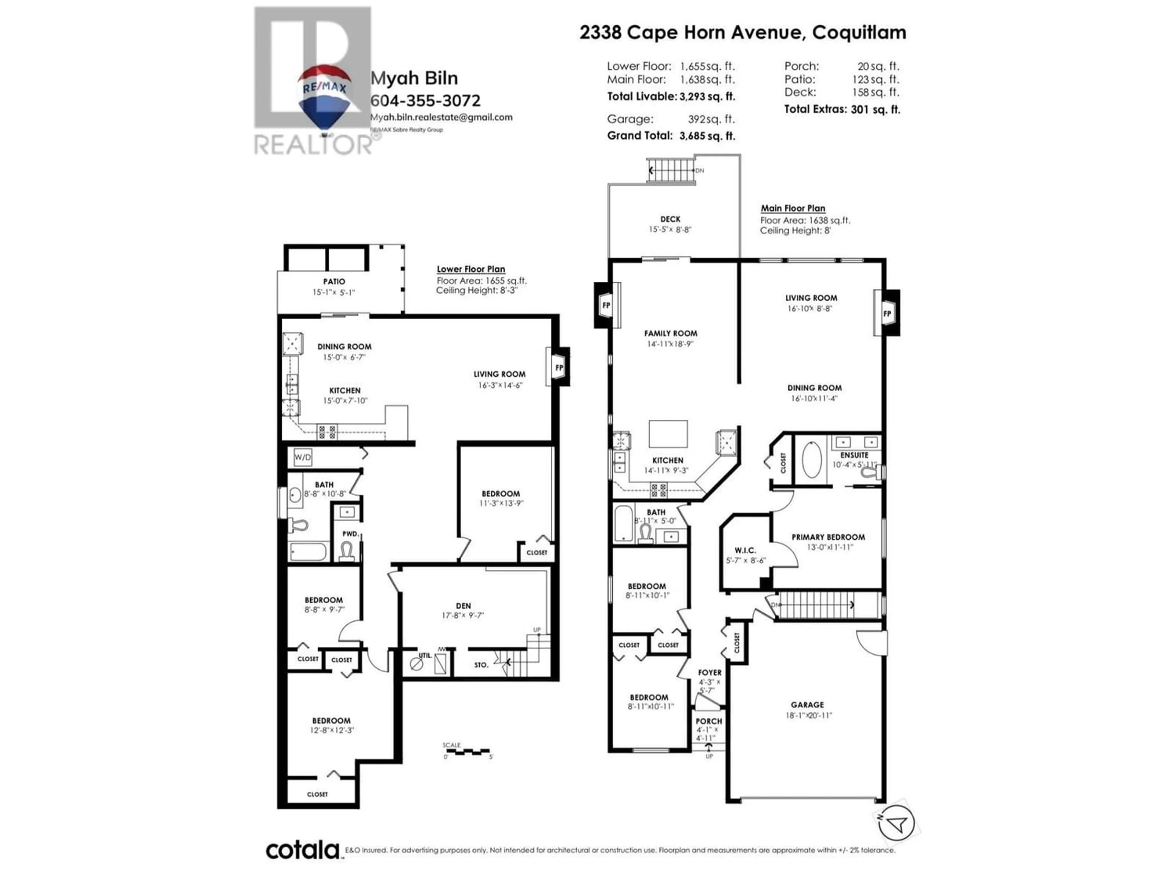 Floor plan for 2338 CAPE HORN AVENUE, Coquitlam British Columbia V3K1J8