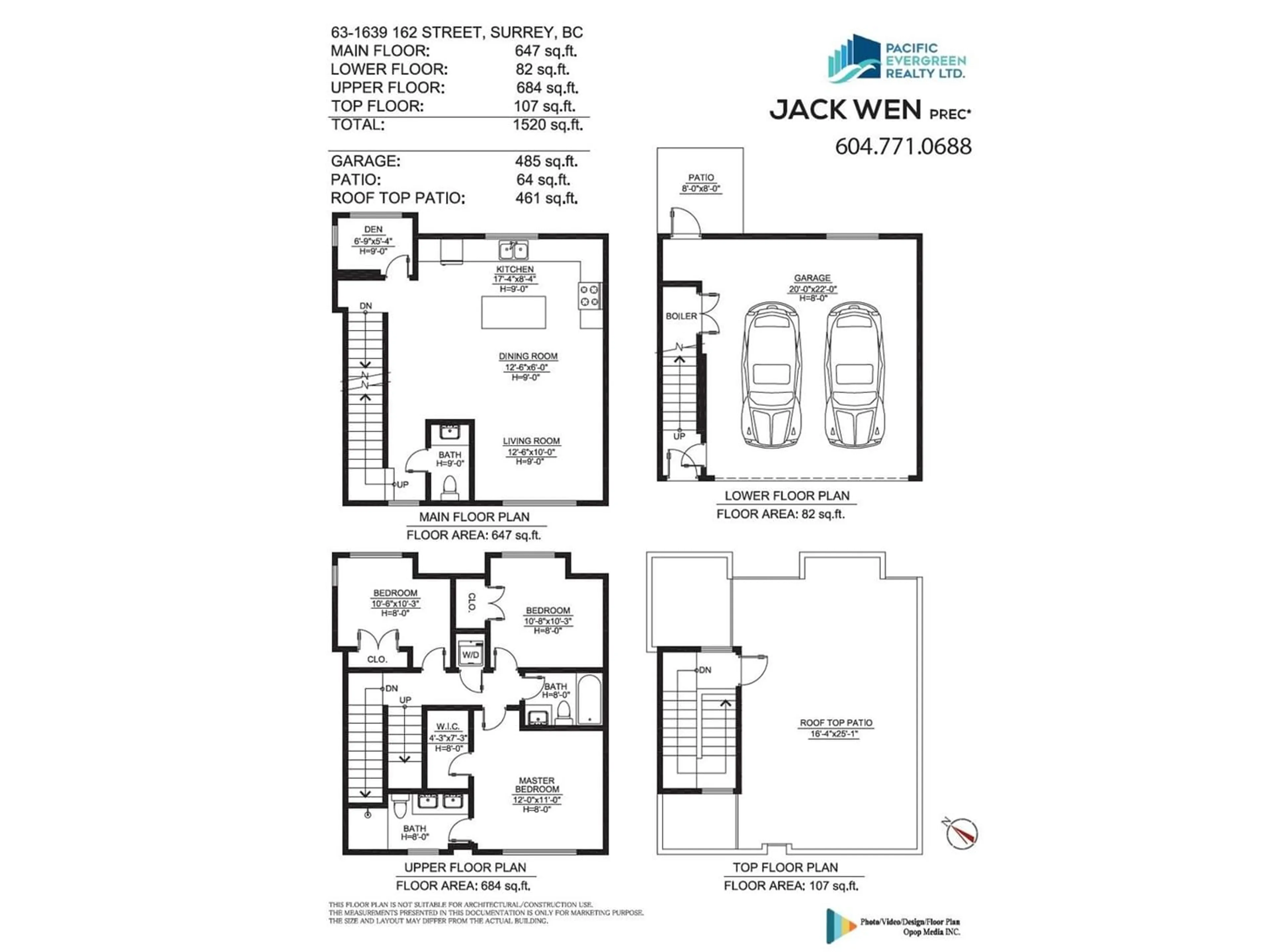 Floor plan for 63 1639 162 STREET, Surrey British Columbia V4A4Y1