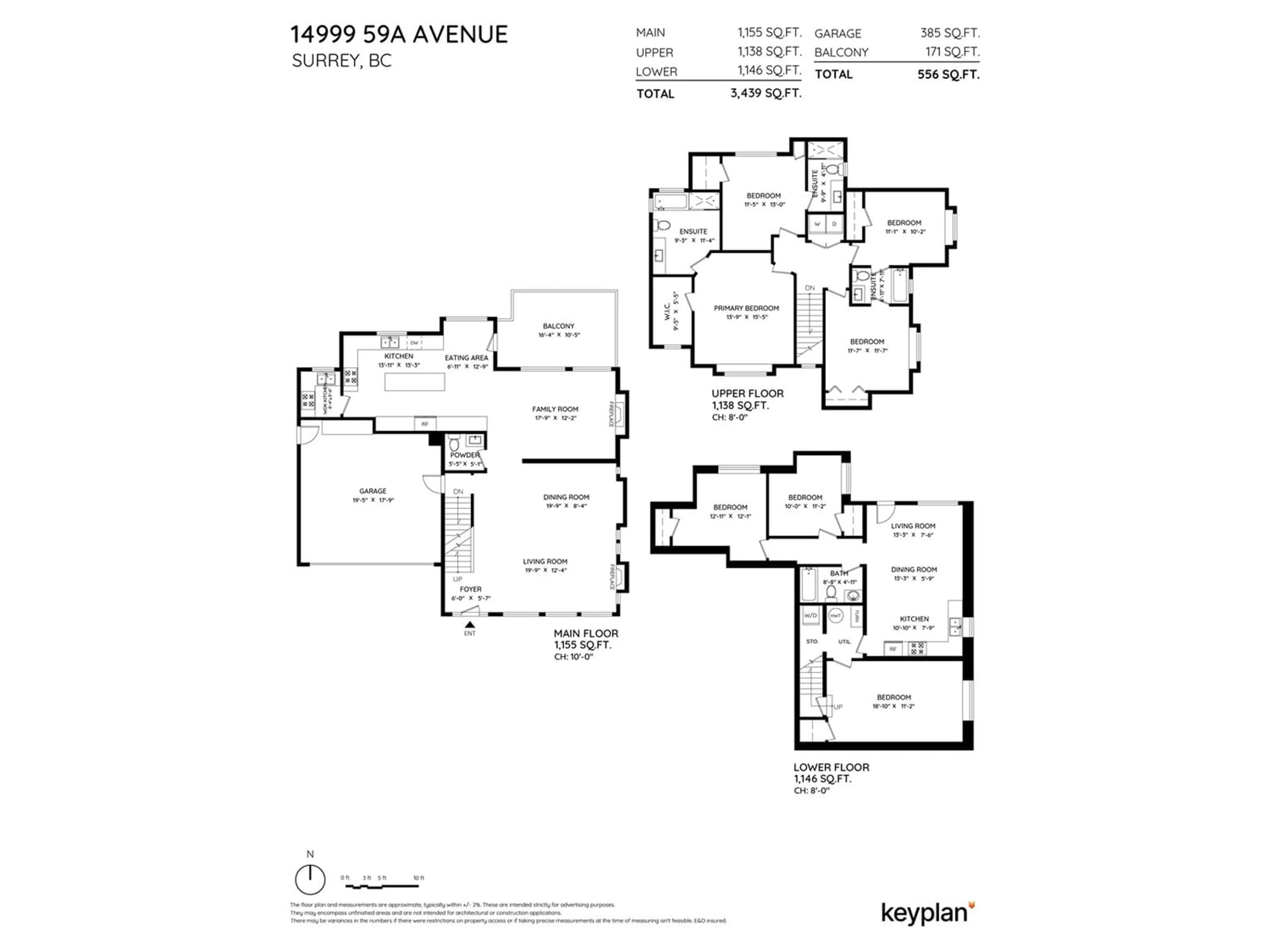 Floor plan for 14999 59A AVENUE, Surrey British Columbia V3S1H9