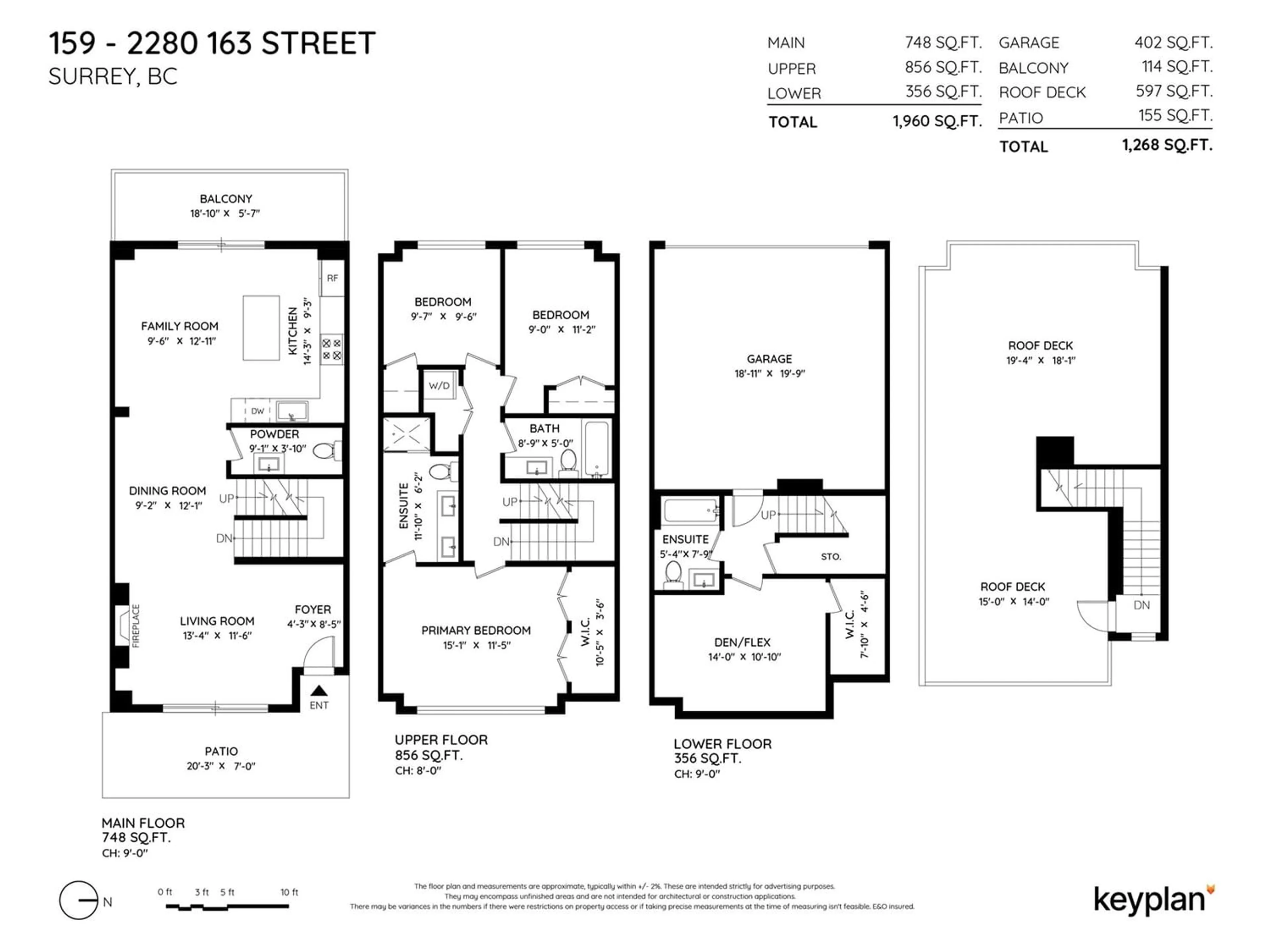 Floor plan for 159 2280 163 STREET, Surrey British Columbia V3Z0S5