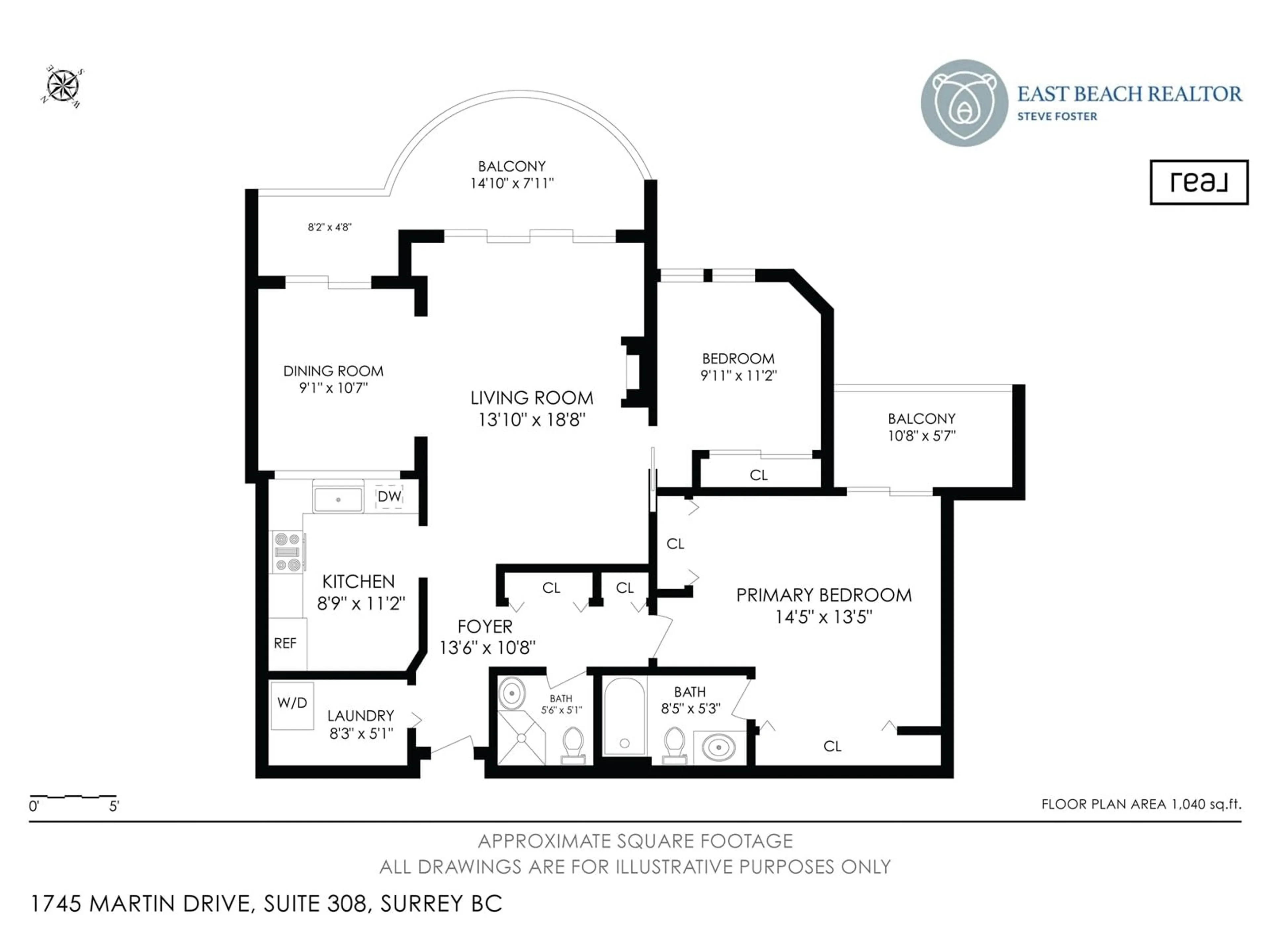 Floor plan for 308 1745 MARTIN DRIVE, Surrey British Columbia V4A9T5