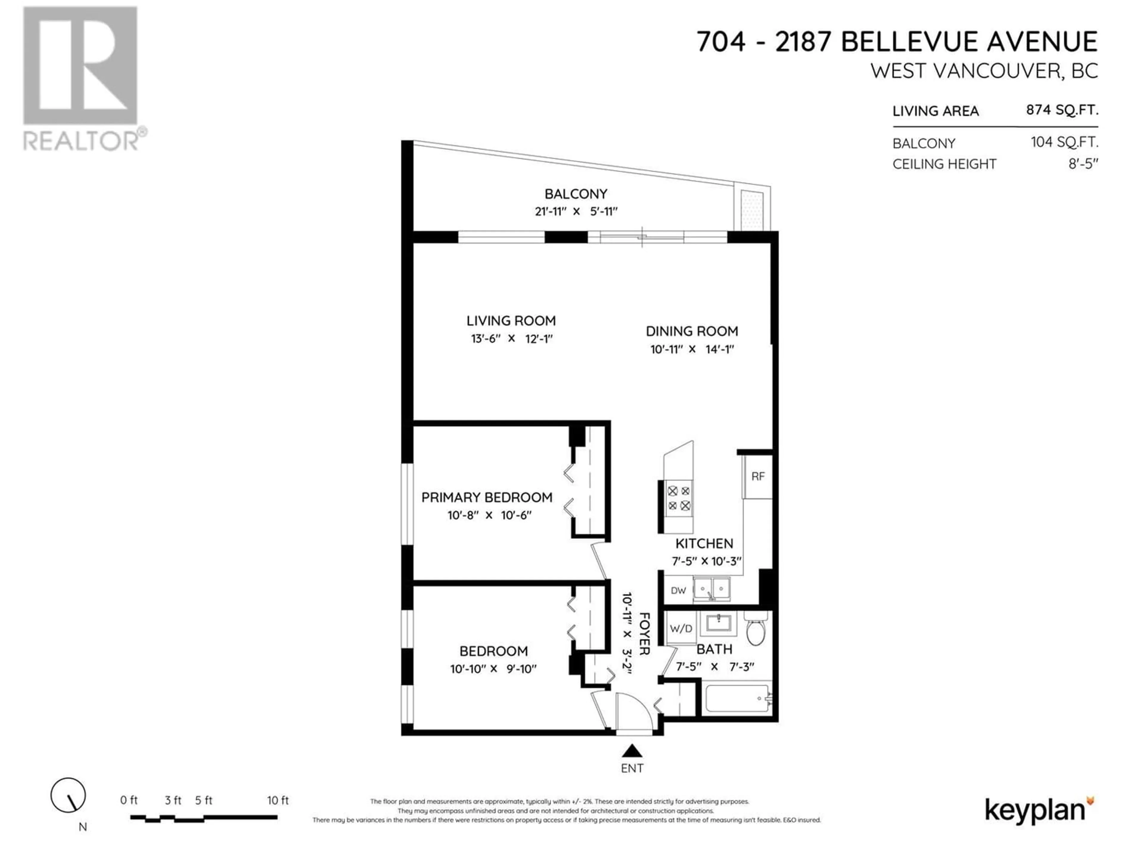 Floor plan for 704 2187 BELLEVUE AVENUE, West Vancouver British Columbia V7V1C2