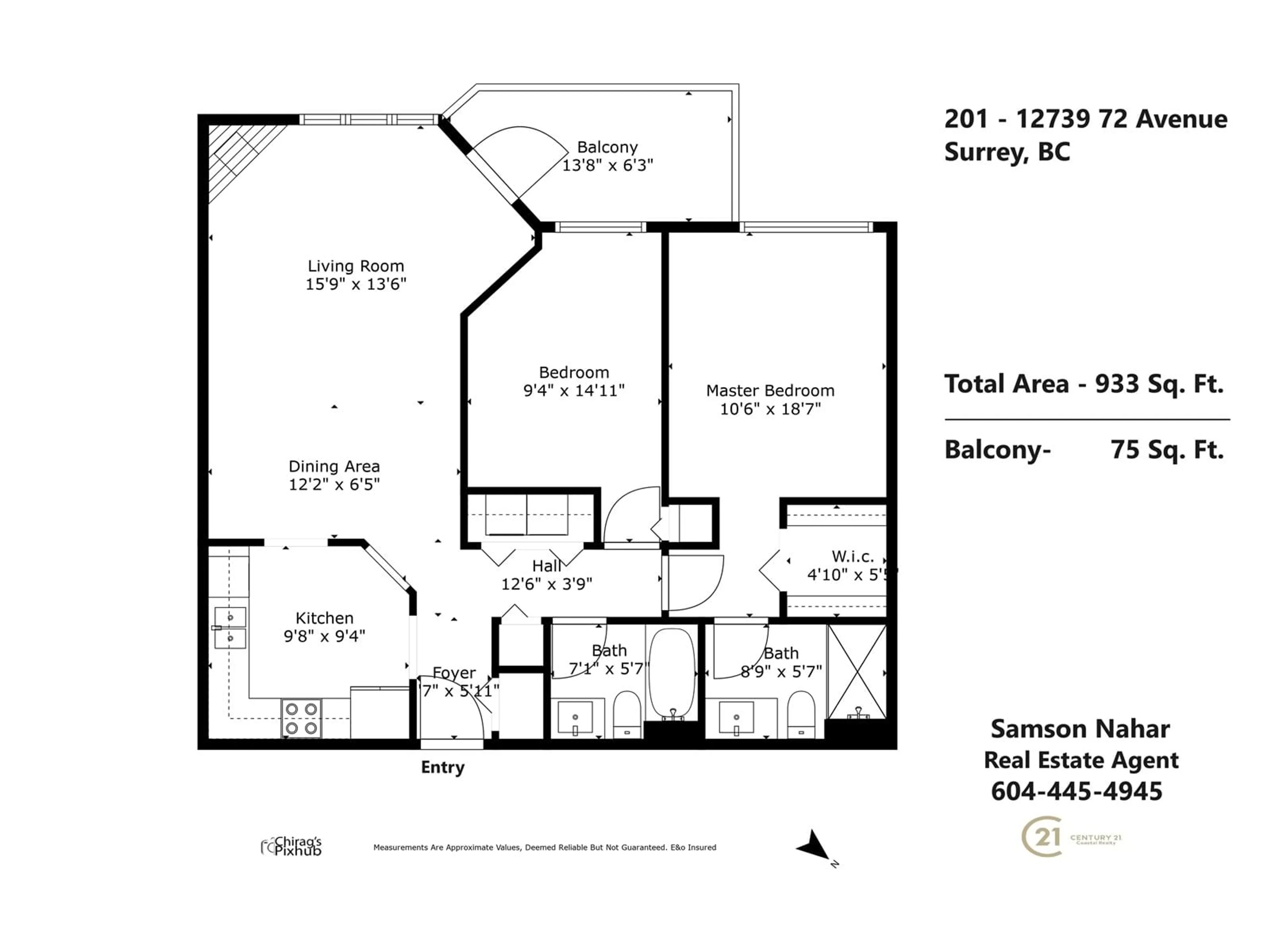 Floor plan for 201 12739 72 AVENUE, Surrey British Columbia V3W2M7