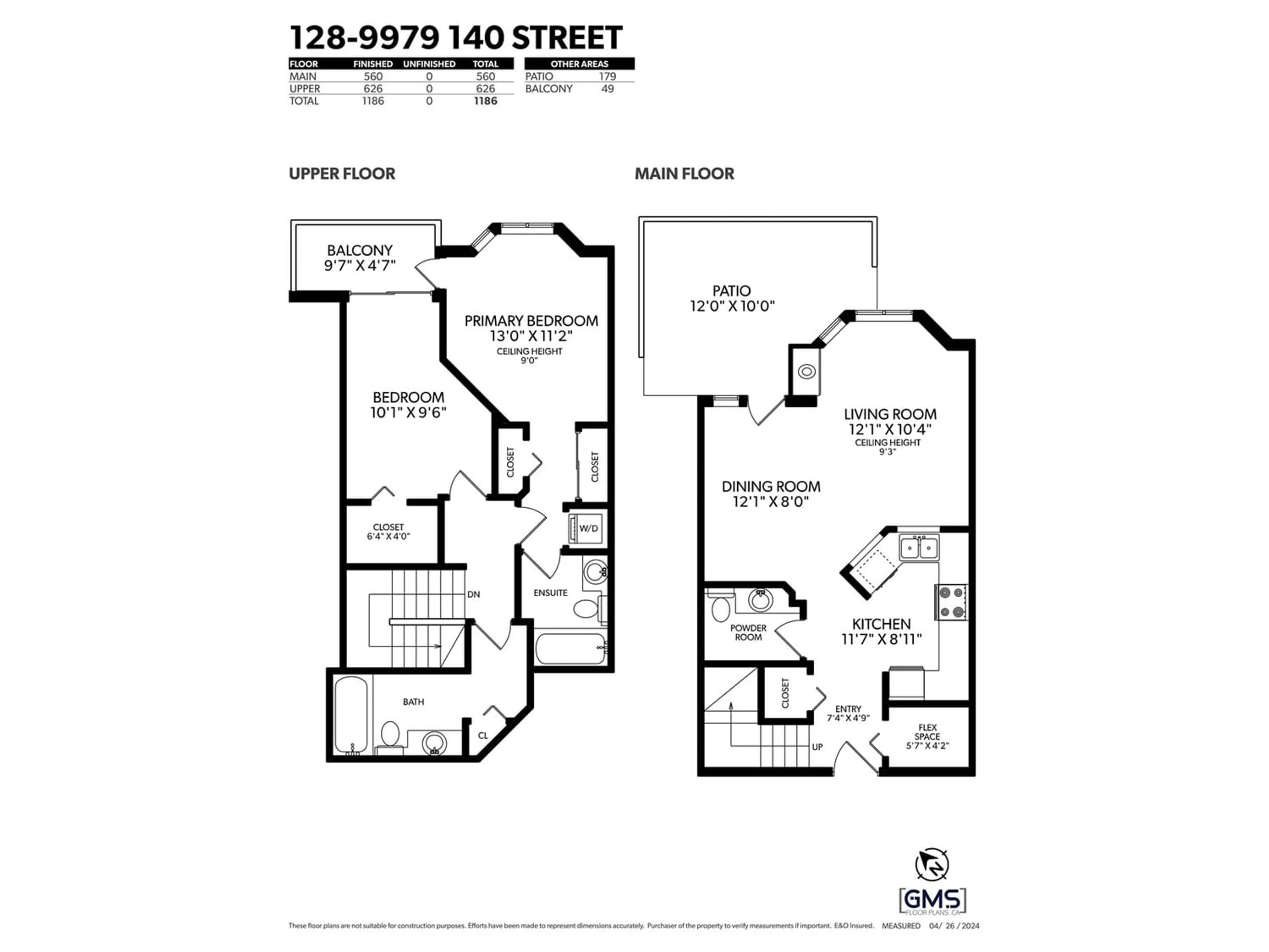 Floor plan for 128 9979 140 STREET, Surrey British Columbia V3T5W2