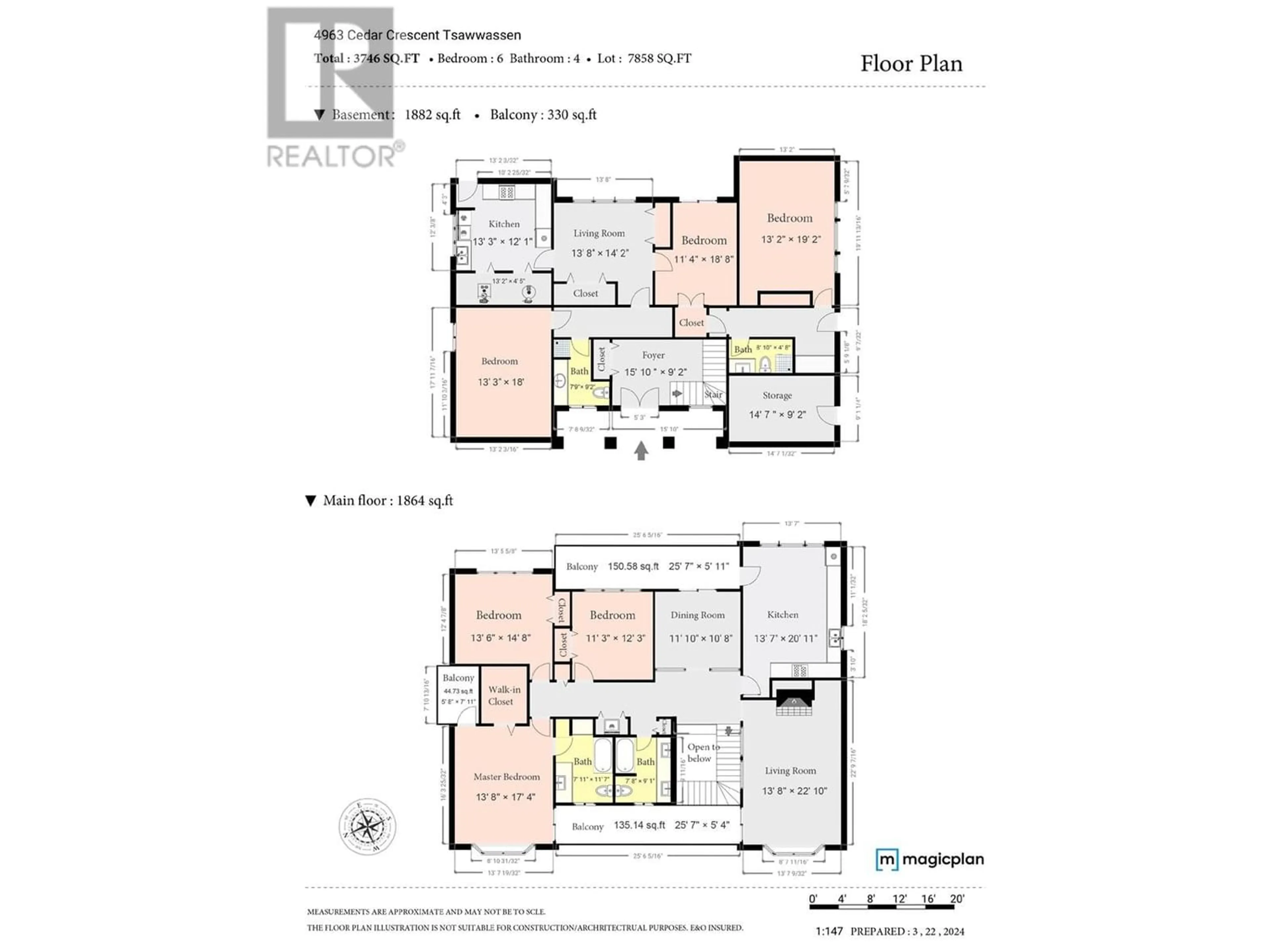 Floor plan for 4963 CEDAR CRESCENT, Delta British Columbia V4M1J9