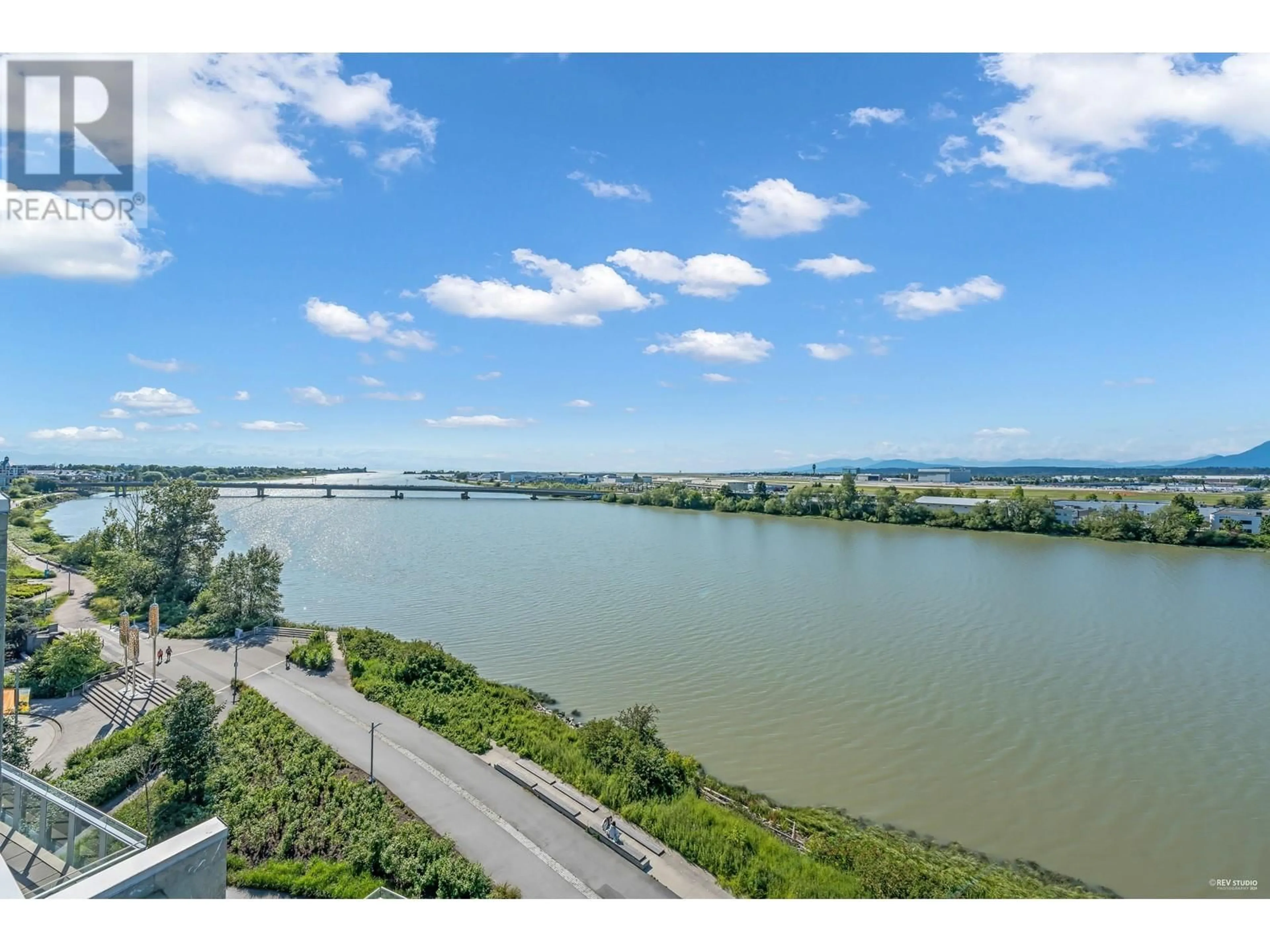 A pic from outside/outdoor area/front of a property/back of a property/a pic from drone, water/lake/river/ocean view for 802 - 6633 PEARSON WAY, Richmond British Columbia V7C0C4