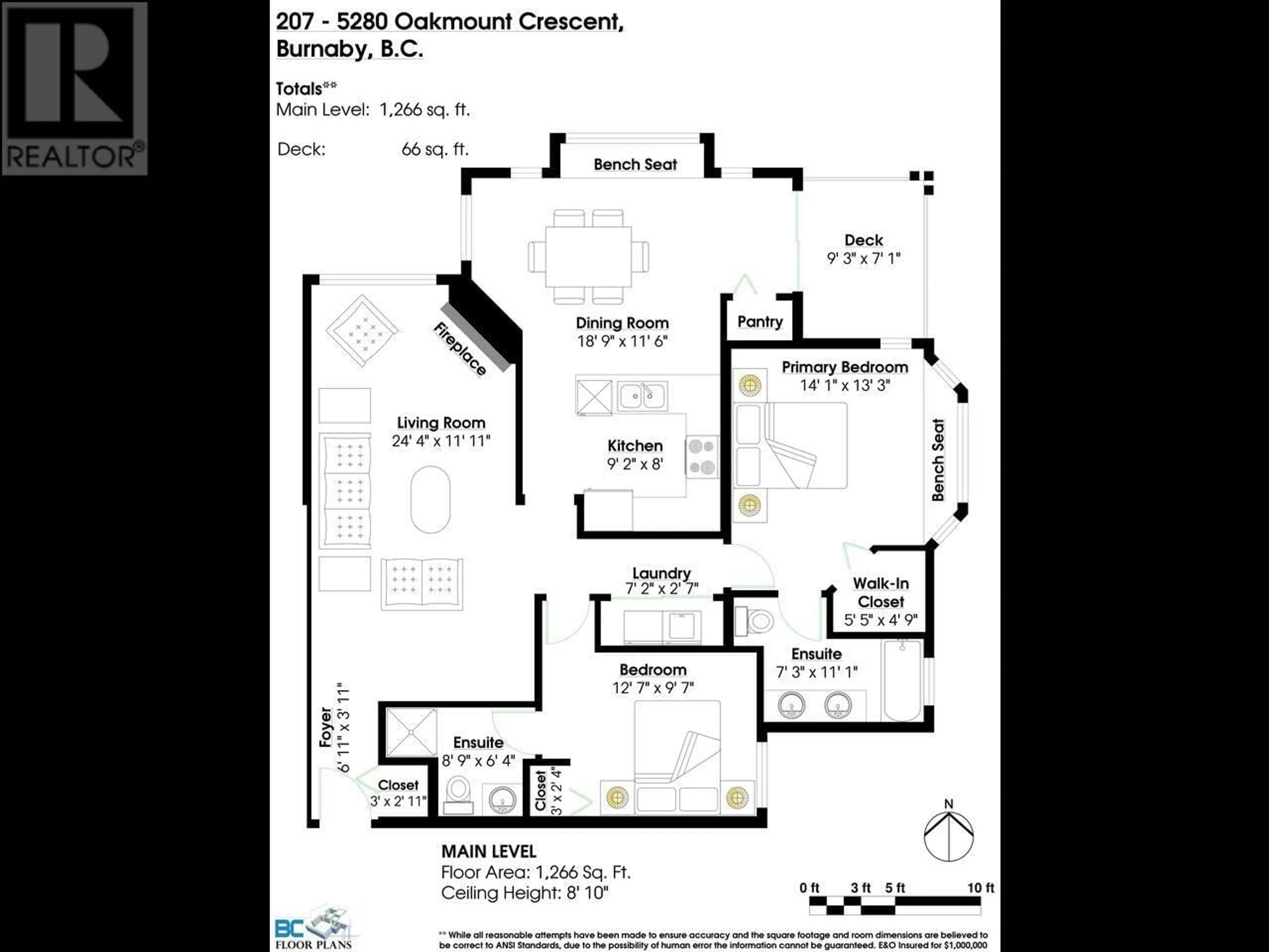 Floor plan for 207 5280 OAKMOUNT CRESCENT, Burnaby British Columbia V5H4S1