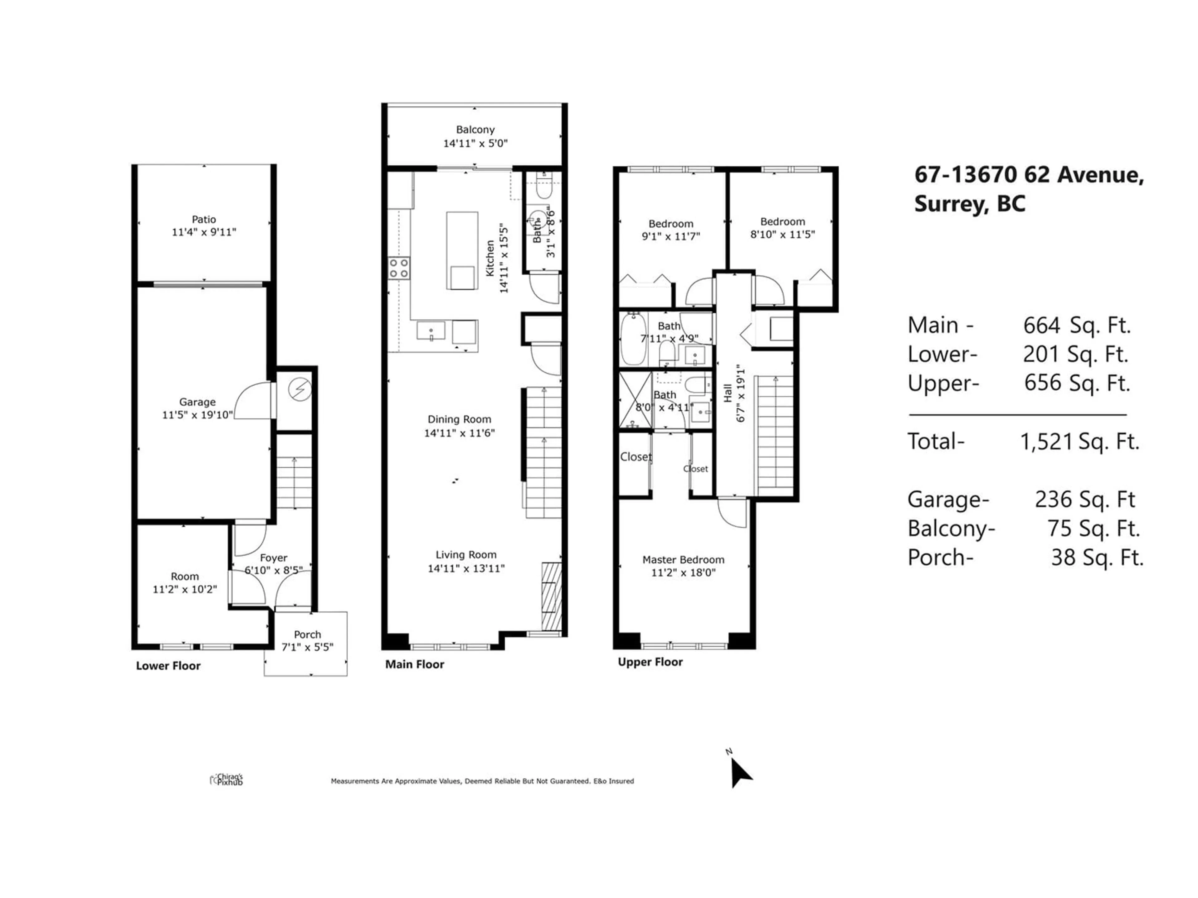 Floor plan for 67 13670 62 AVENUE, Surrey British Columbia V3X0H8