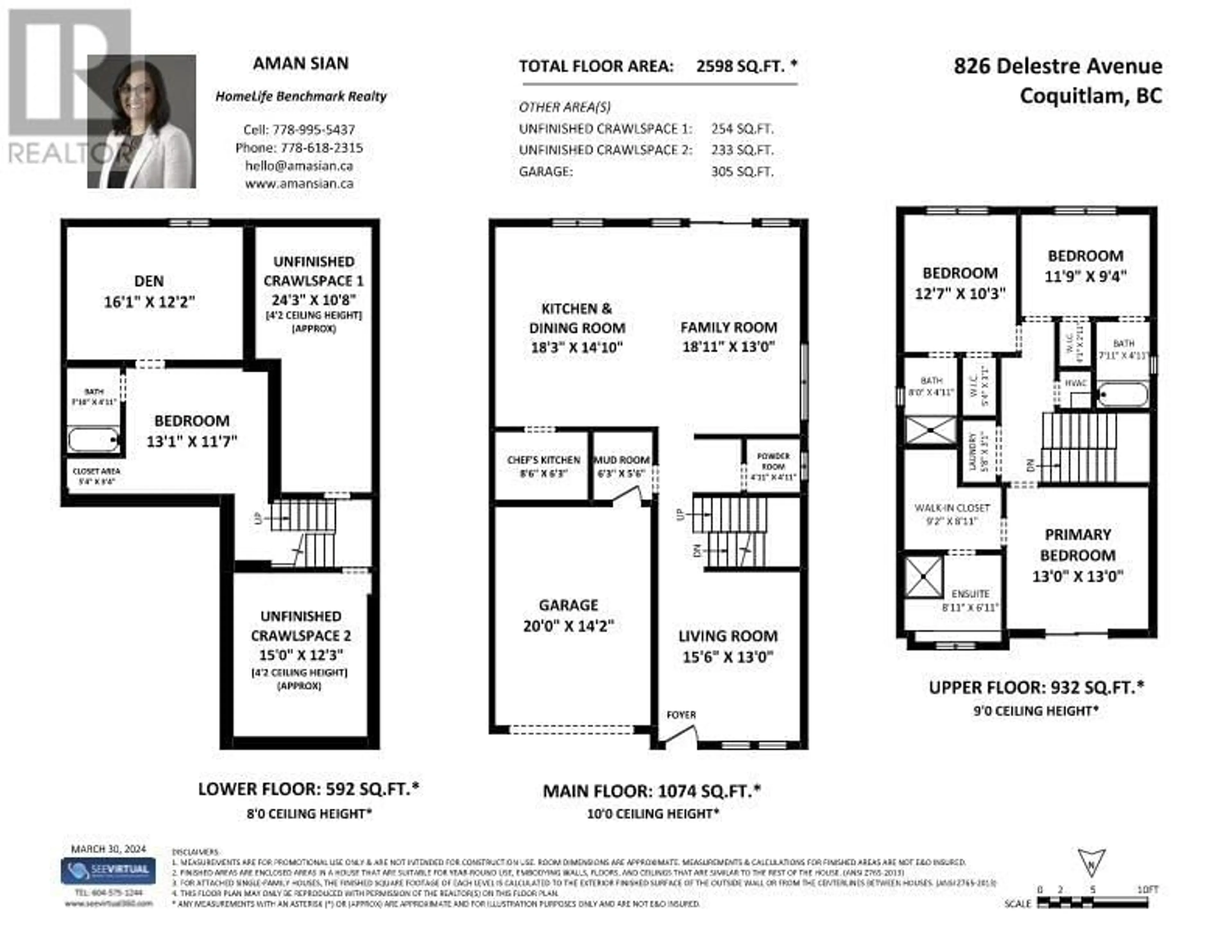 Floor plan for 826 DELESTRE AVENUE, Coquitlam British Columbia V3K2G5