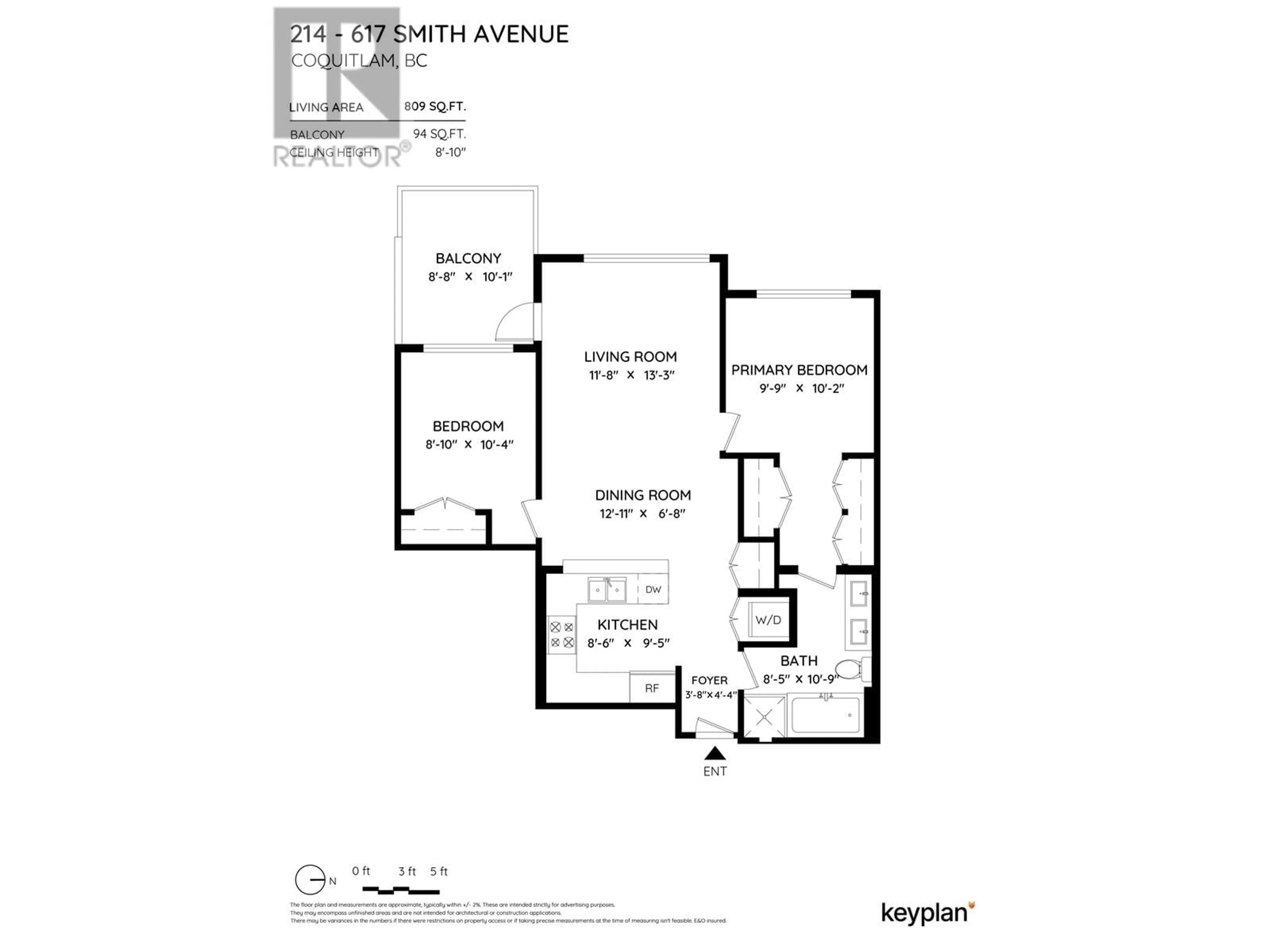 Floor plan for 214 617 SMITH AVENUE, Coquitlam British Columbia V3J0C3