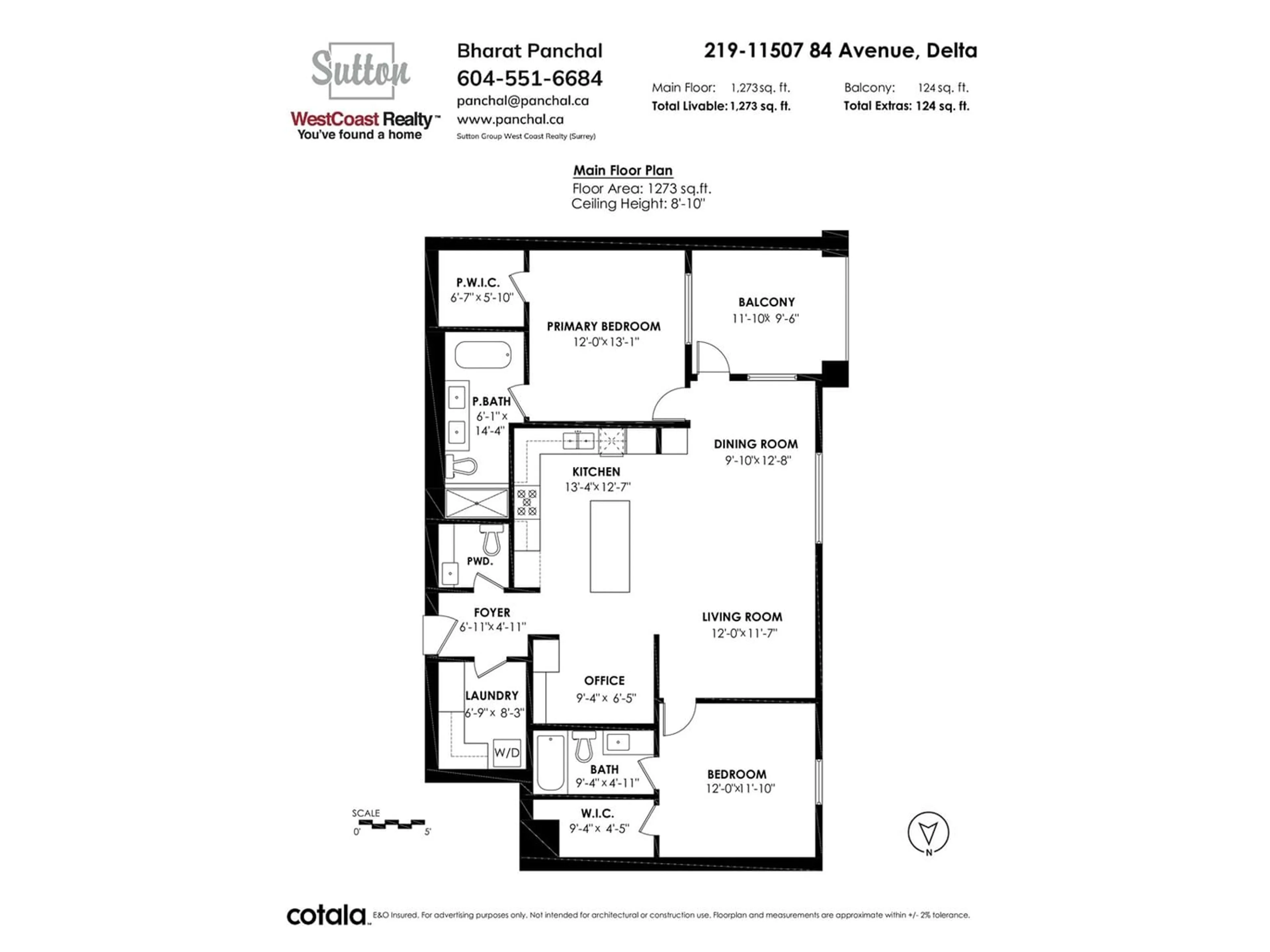 Floor plan for 219 11507 84 AVENUE, Delta British Columbia V4C0E5