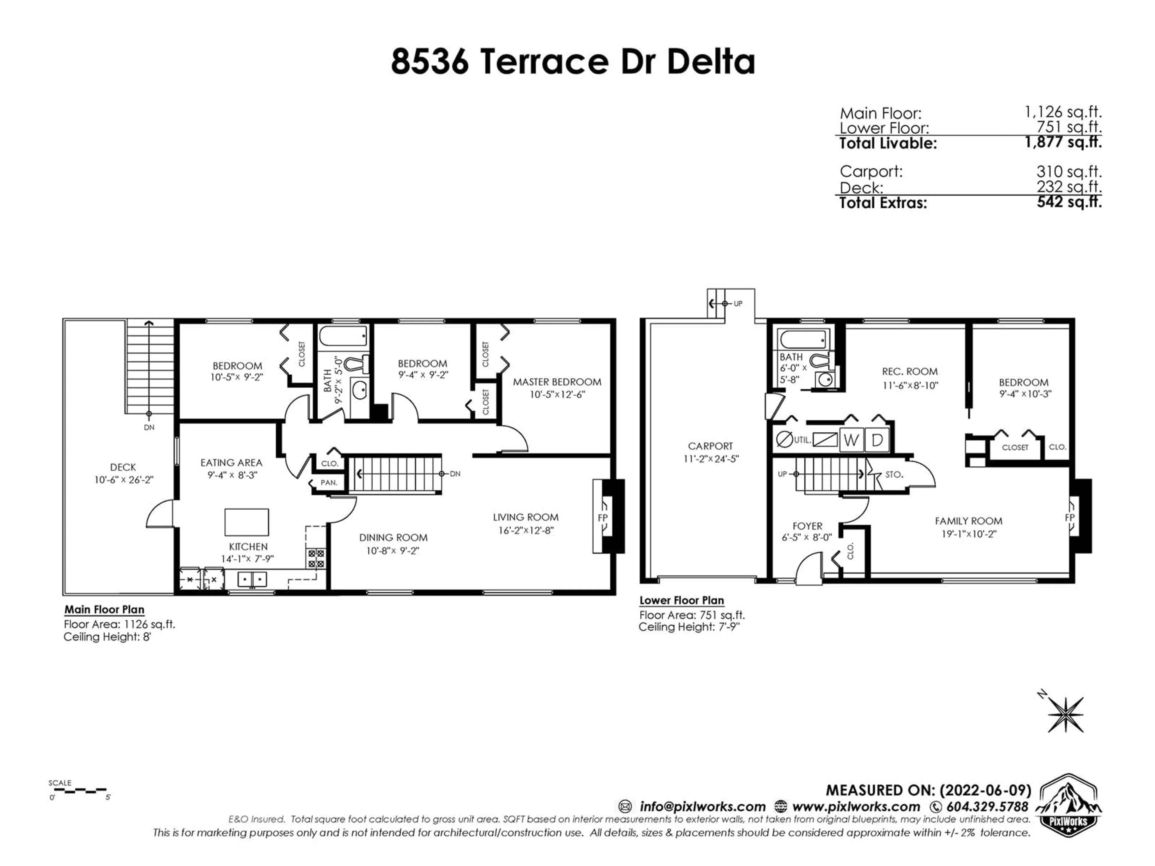 Floor plan for 8536 TERRACE DRIVE, Delta British Columbia V4C3Z2