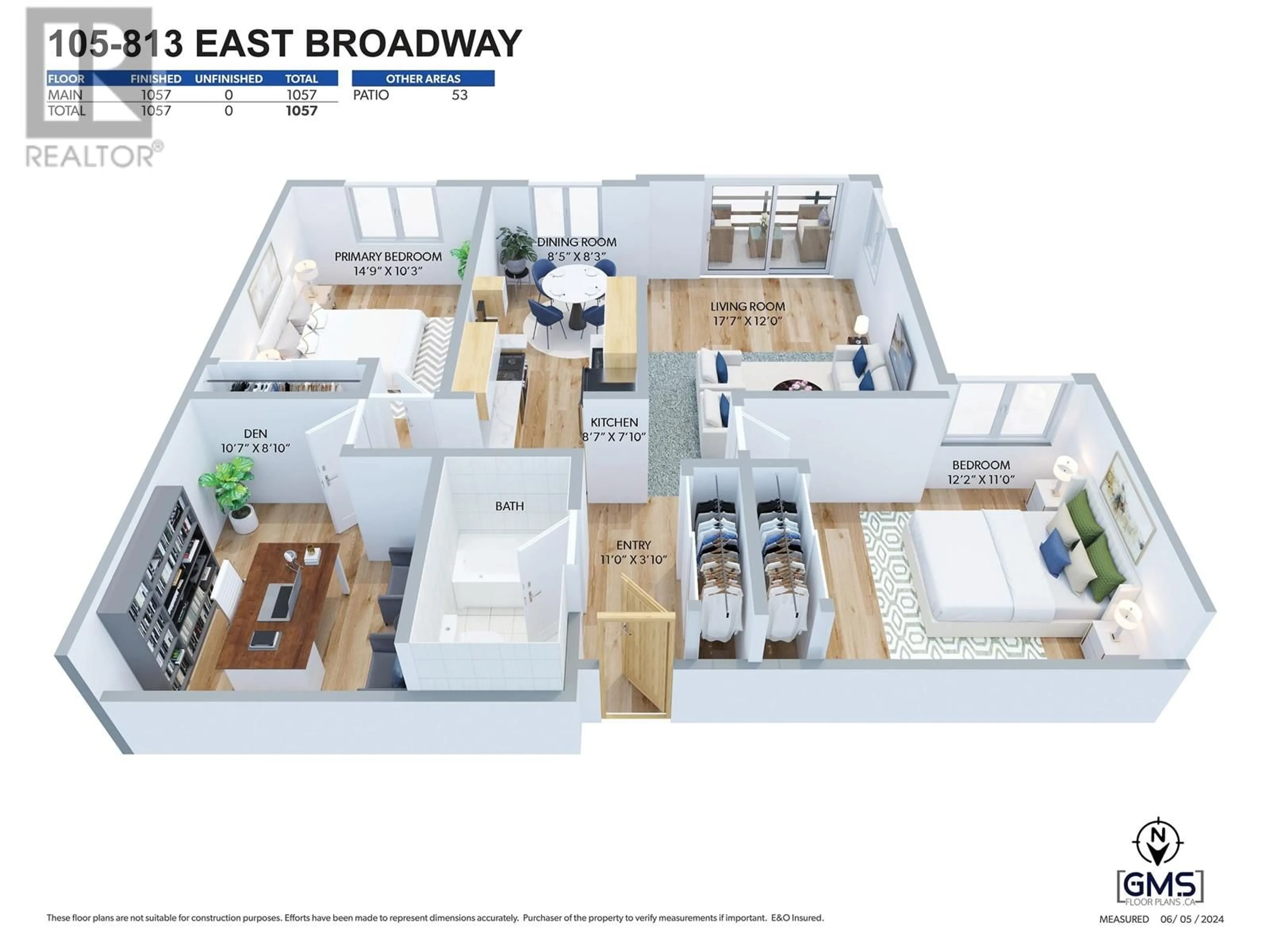 Floor plan for 105 813 E BROADWAY, Vancouver British Columbia V5T1Y2