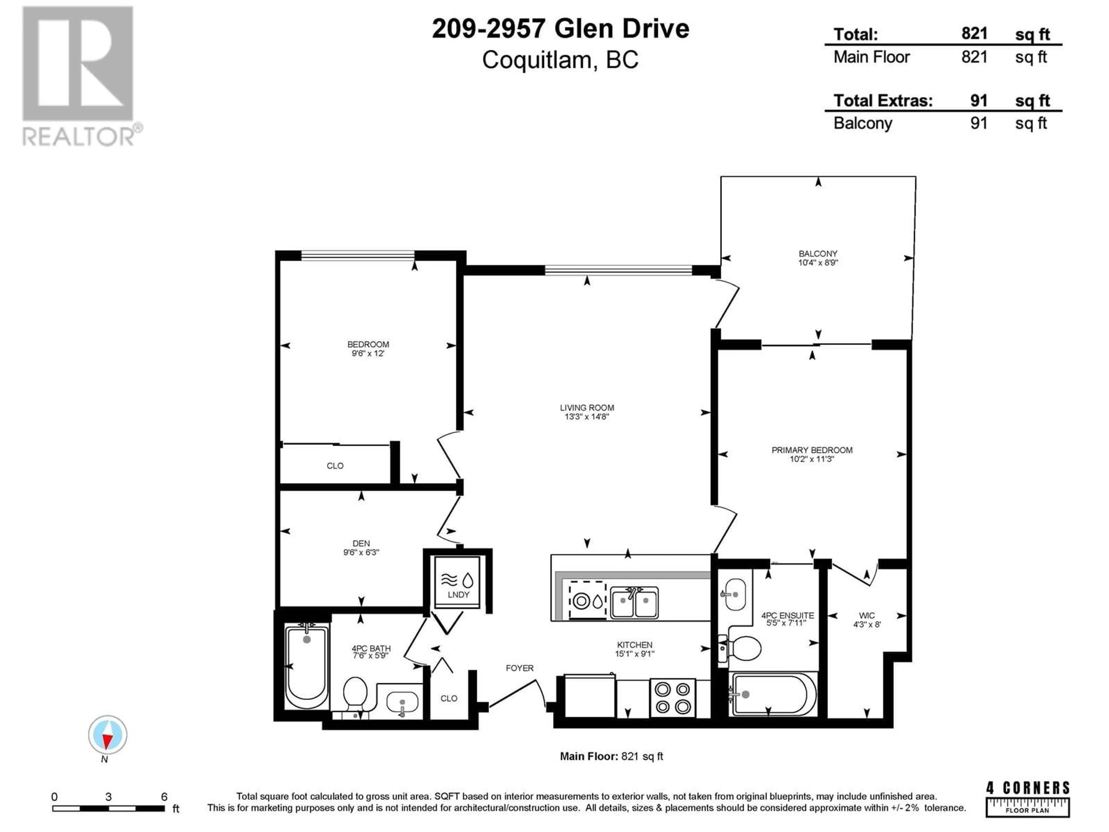 Floor plan for 209 2957 GLEN DRIVE, Coquitlam British Columbia V3B0B5