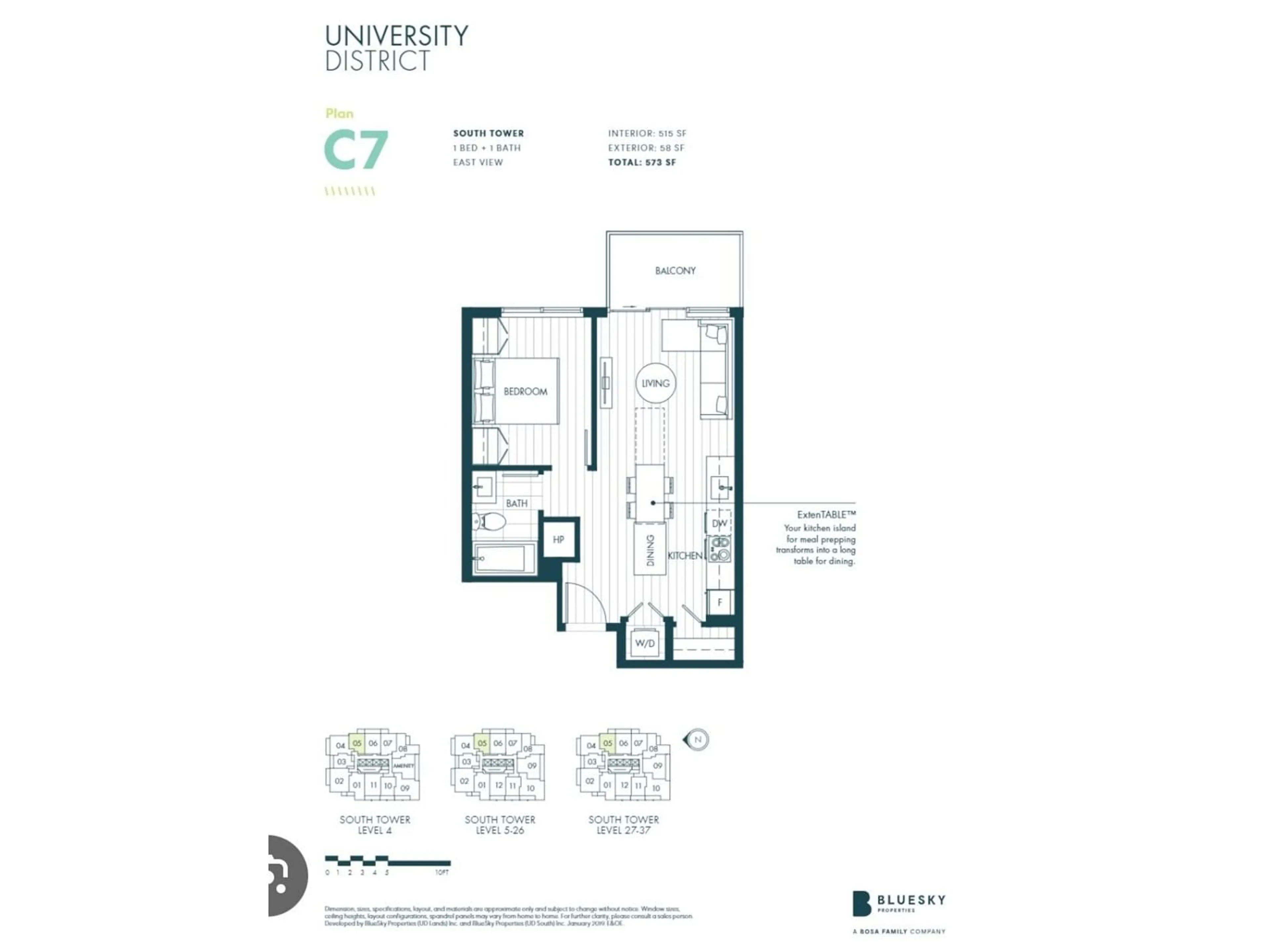 Floor plan for 2505 10448 UNIVERSITY DRIVE, Surrey British Columbia V3T0S7