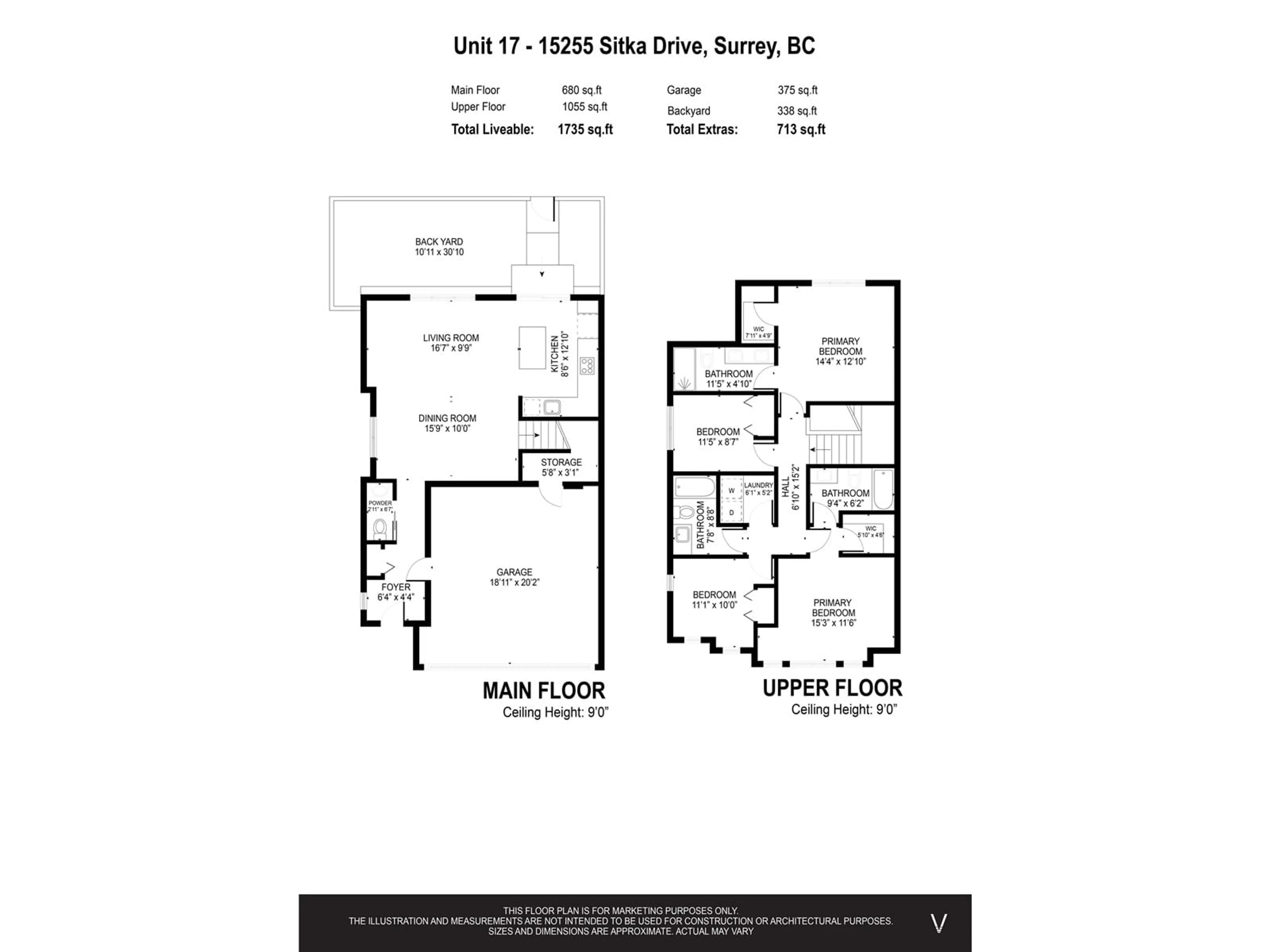 Floor plan for 17 15255 SITKA DRIVE, Surrey British Columbia V3S0B1