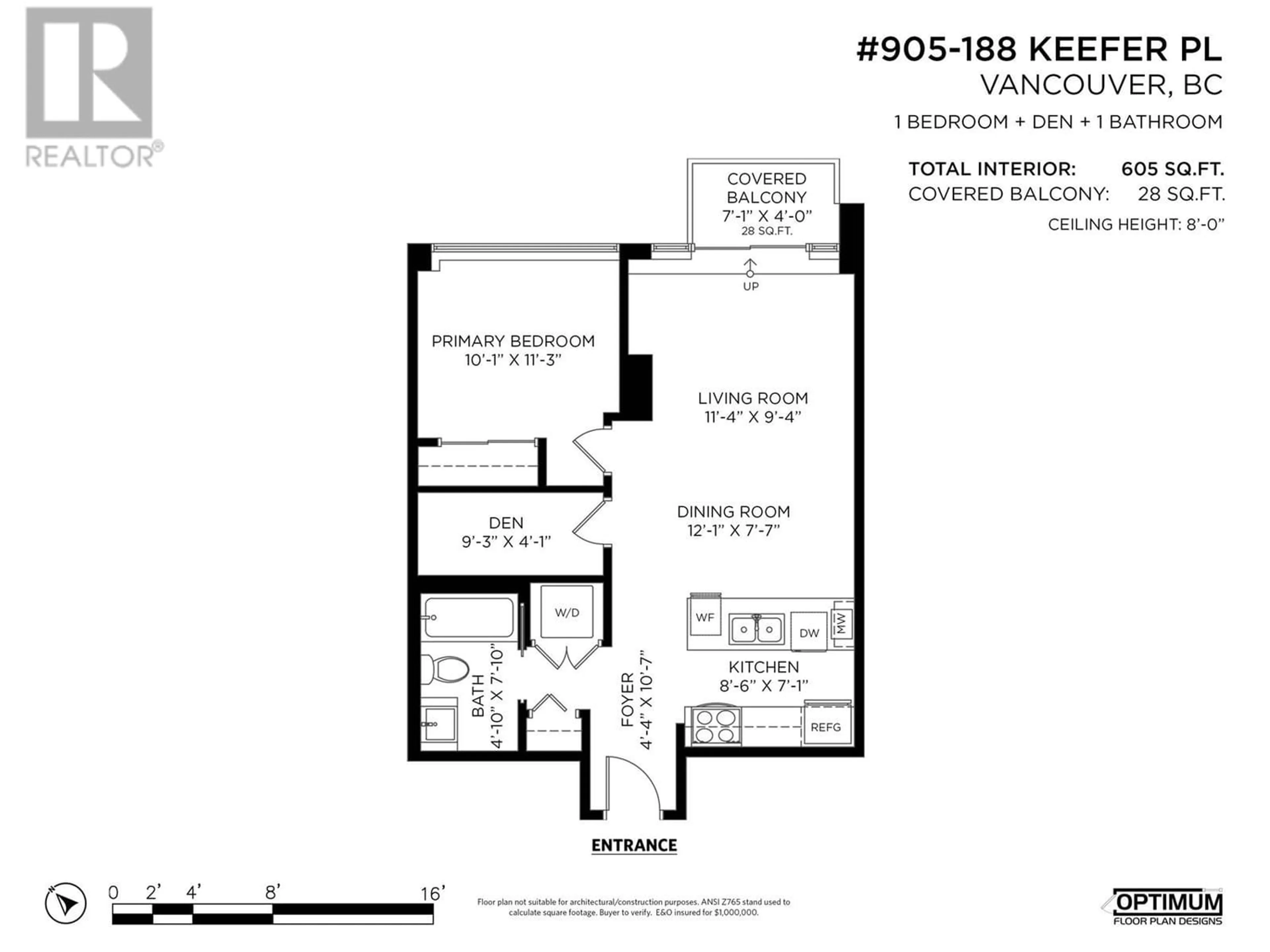 Floor plan for 905 188 KEEFER PLACE, Vancouver British Columbia V6B0J1