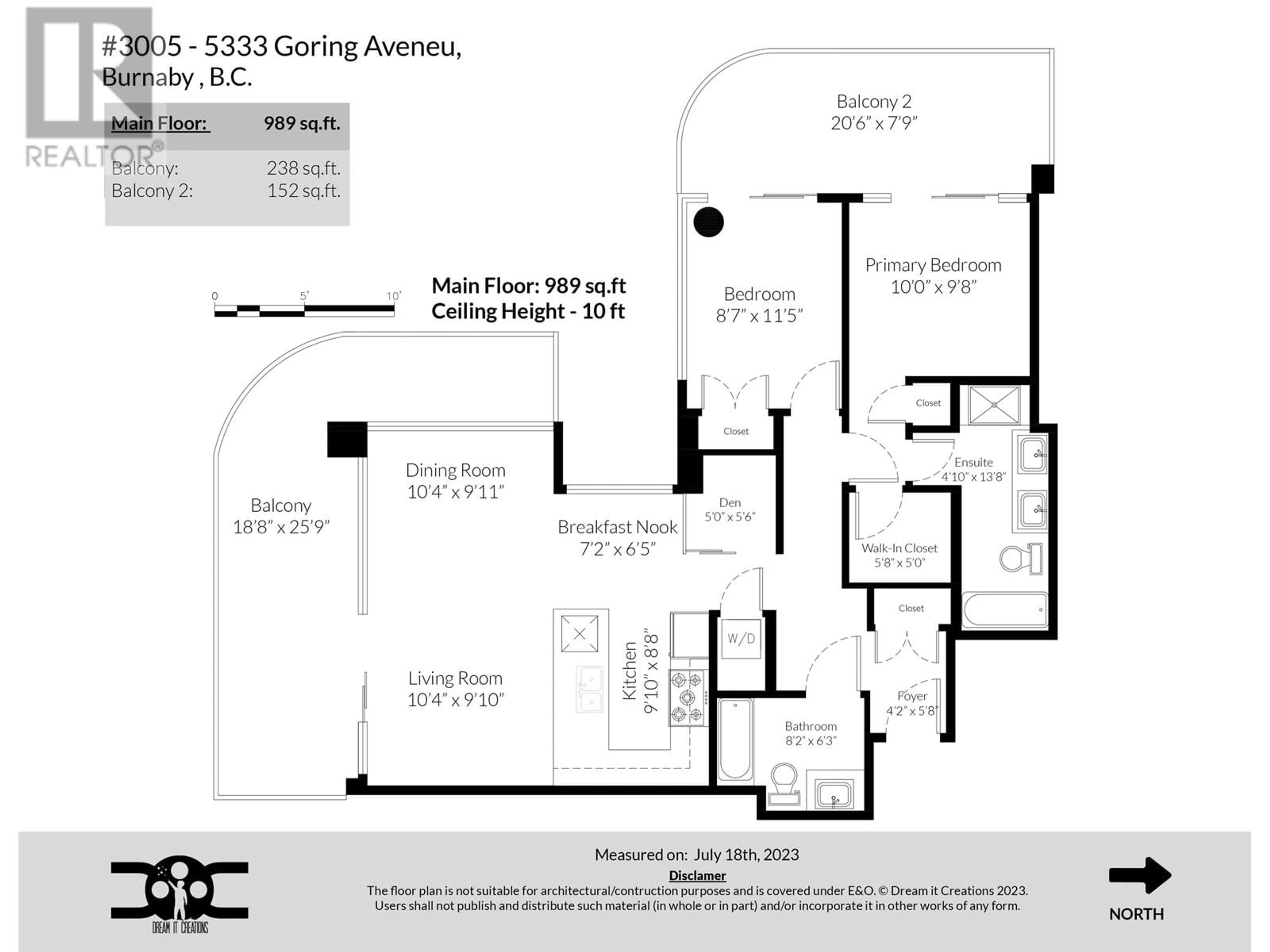 Floor plan for 3005 5333 GORING STREET, Burnaby British Columbia V5B3A2