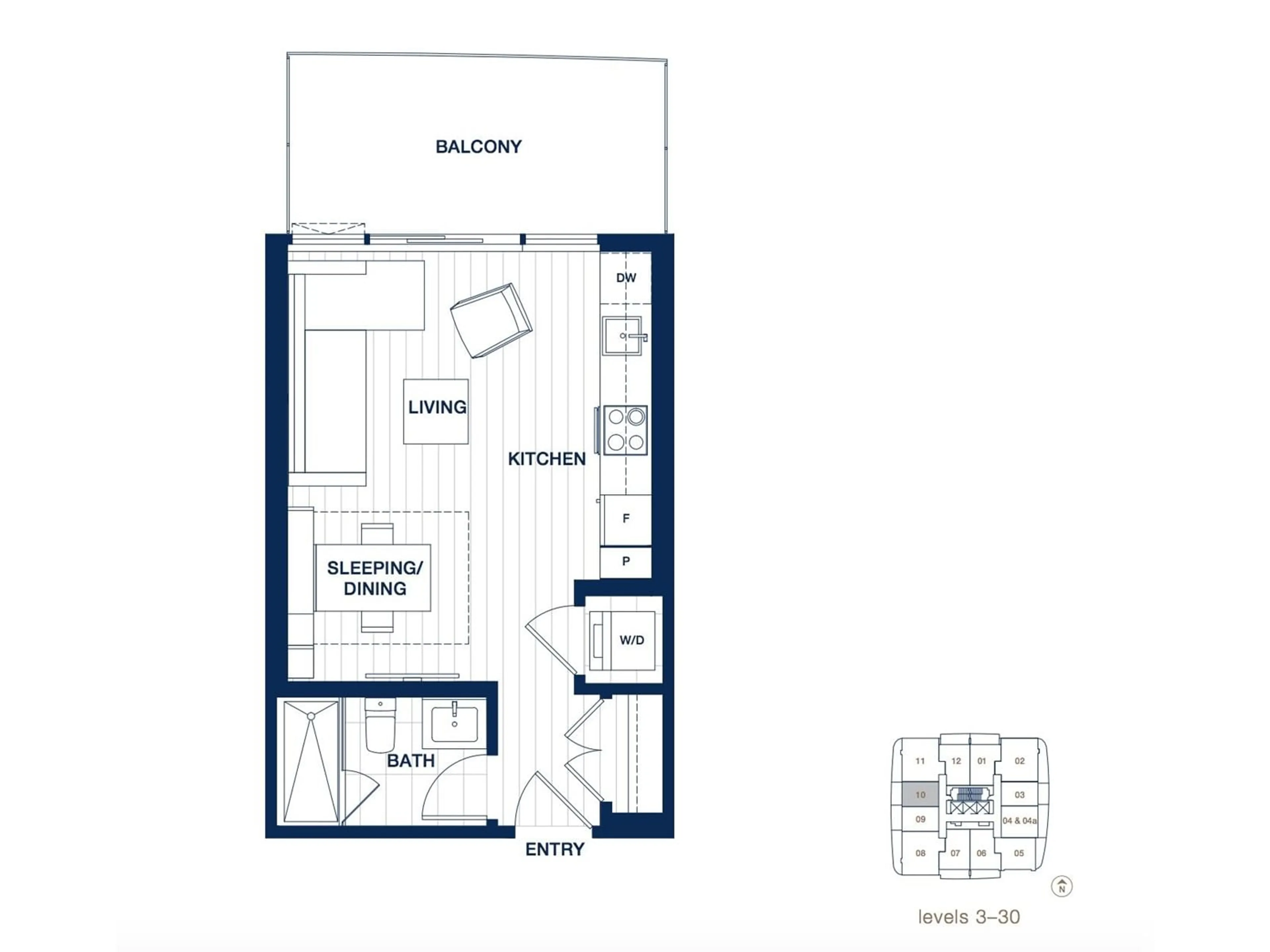 Floor plan for 2510 13685 102 AVENUE, Surrey British Columbia V3T1N7