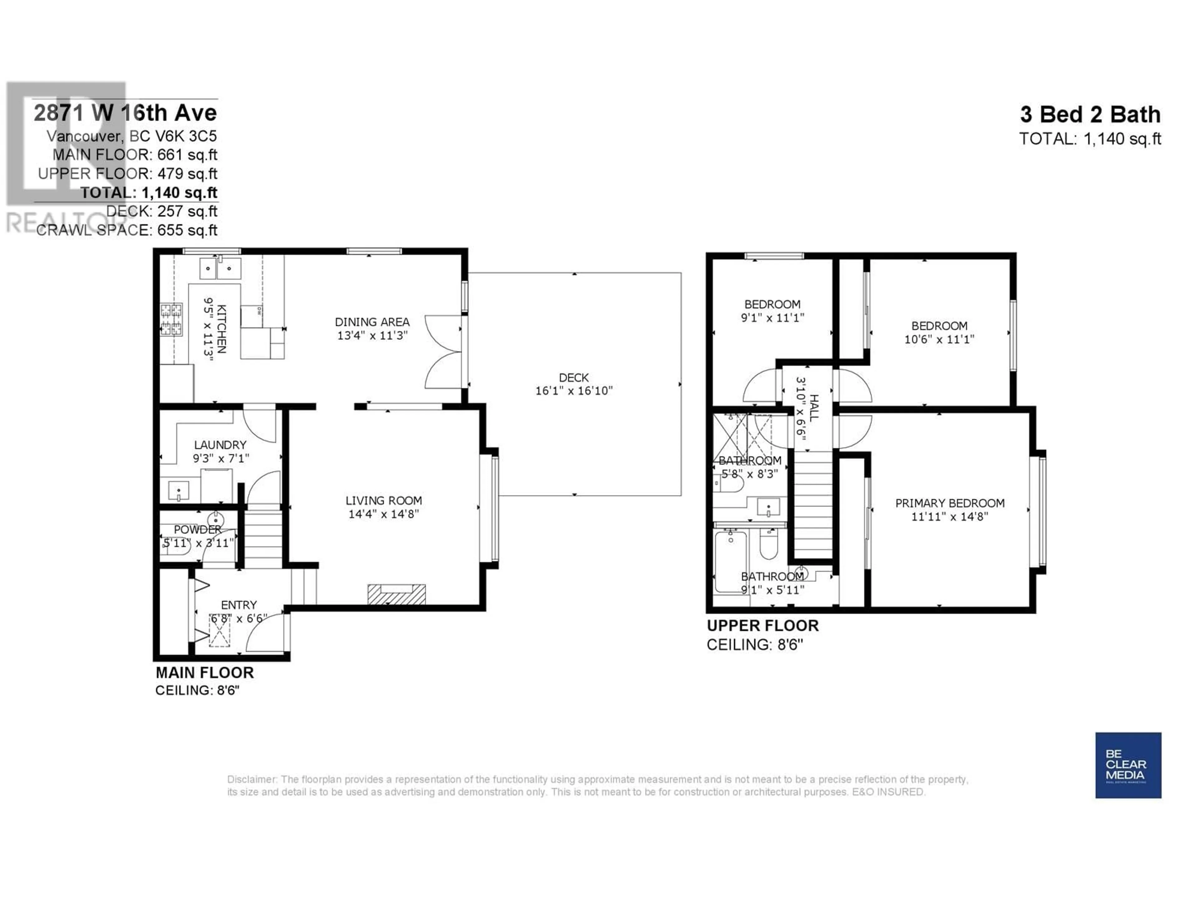 Floor plan for 2871 W 16TH AVENUE, Vancouver British Columbia V6K3C5