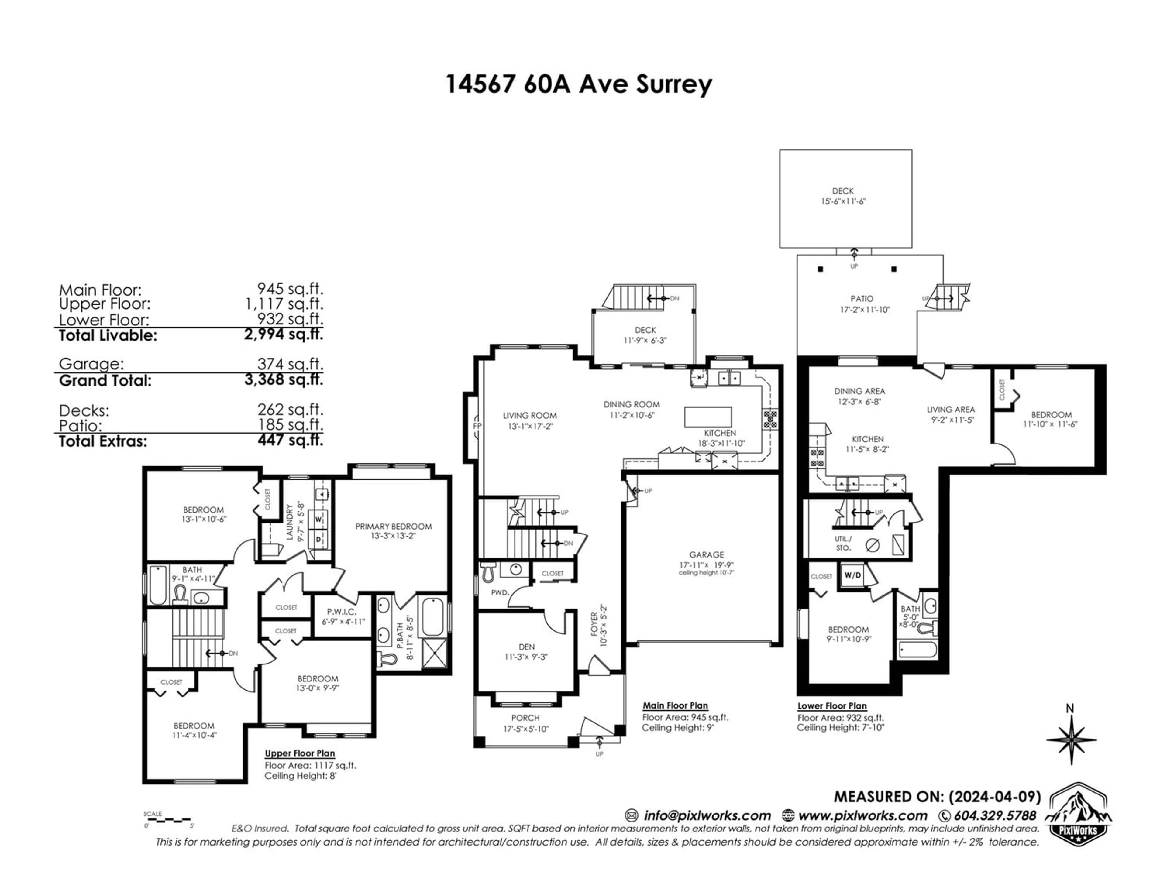 Floor plan for 14567 60A AVENUE, Surrey British Columbia V3S4R5